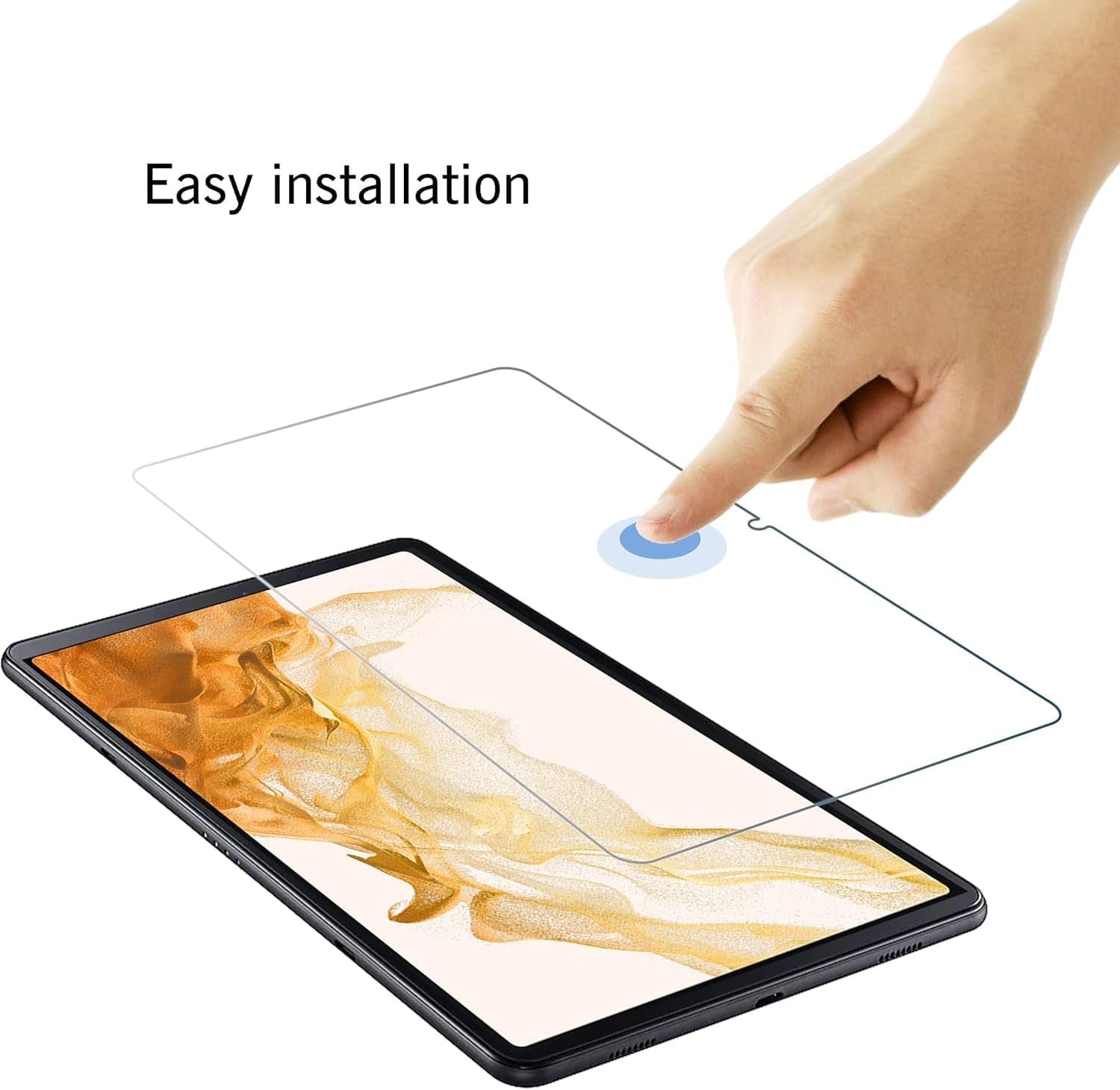 Screen Protector for Galaxy Tab S8 Plus/S7 FE/S7+, 12.4 Inch 2Pack Tempered Glass 9H Hardness 2.5D Edge Ultra Clear anti Scratch Case Friendly