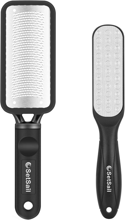 Callus Remover for Feet 2 Pack Colossal Foot Files Kit Foot Scrubber Foot Rasp Premium Stainless Steel Foot Files for Professional Foot Care