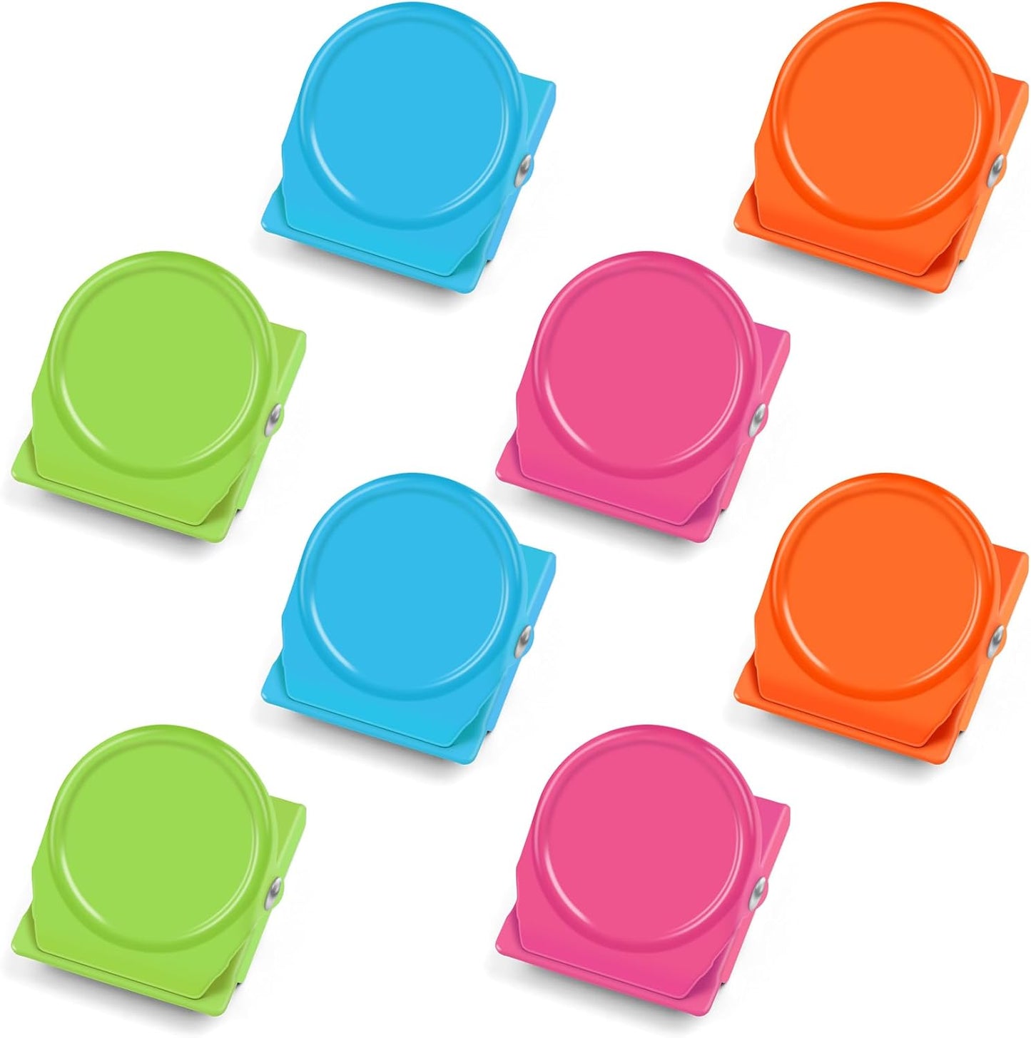 Heavy-Duty Magnetic Clips, Set of 8 - Versatile Whiteboard and Refrigerator Magnets for Classroom, Office, and School Lockers