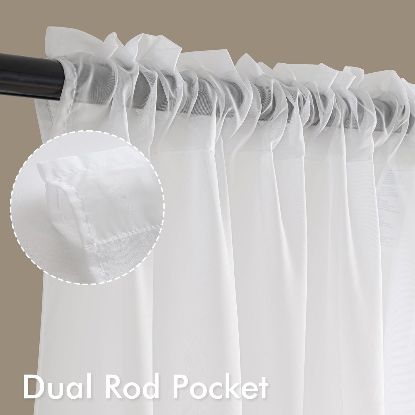 White Sheer Curtains 84 Inches Long, 4 Panels Set, Light Filtering Rod Pocket Voile Drapes for Living Room and Bedroom, Airy Soft Fabric Window Treatments, 42 X 84 Inches