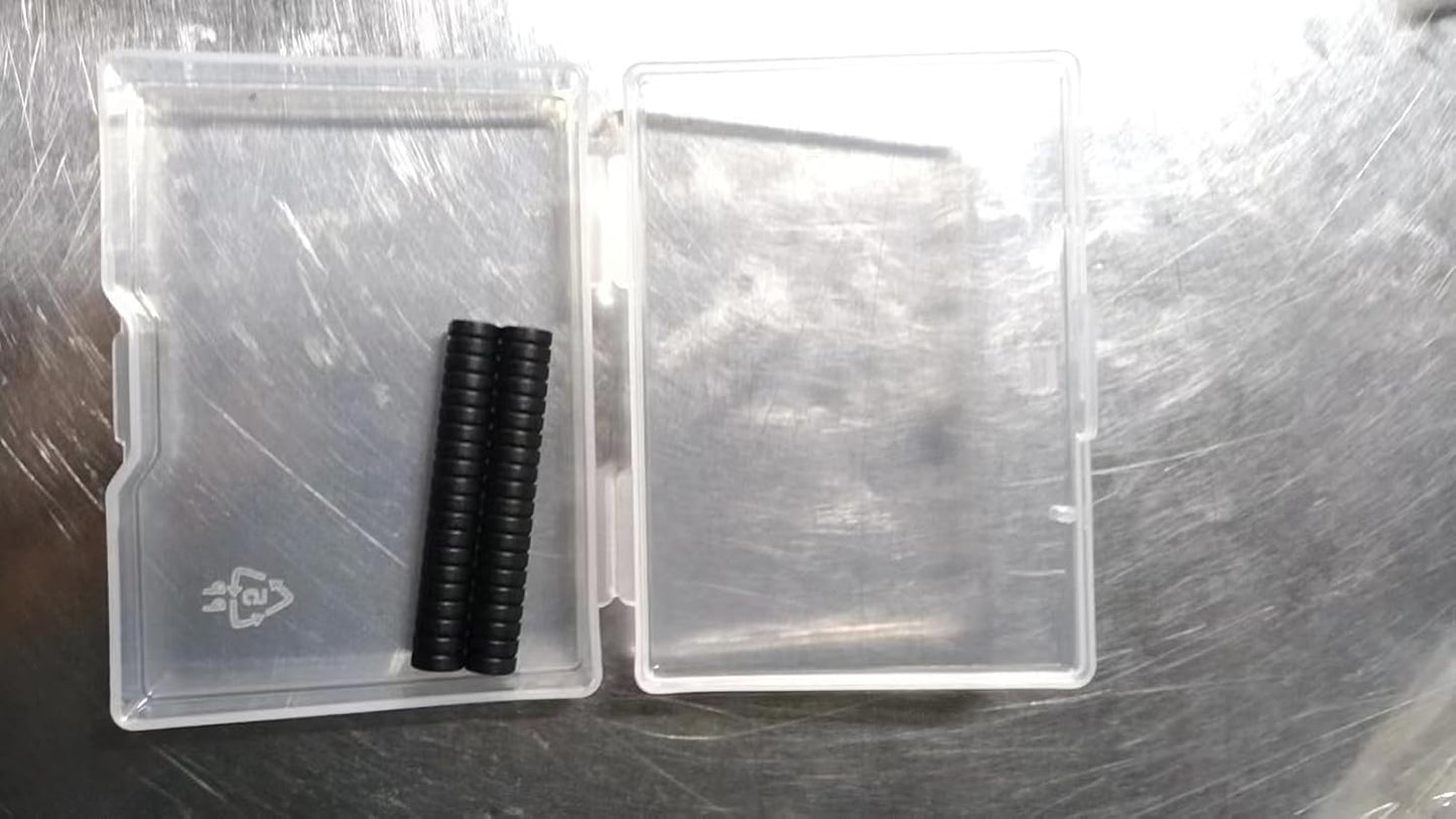 40 Pcs Refrigerator Magnets, 6X2Mm Small round Fridge Magnets, Multi-Use Premium Neodymium Tiny Circle Magnets, for Whiteboard, Billboard, Crafts, DIY, Home, Kitchen, Office, School (Black)