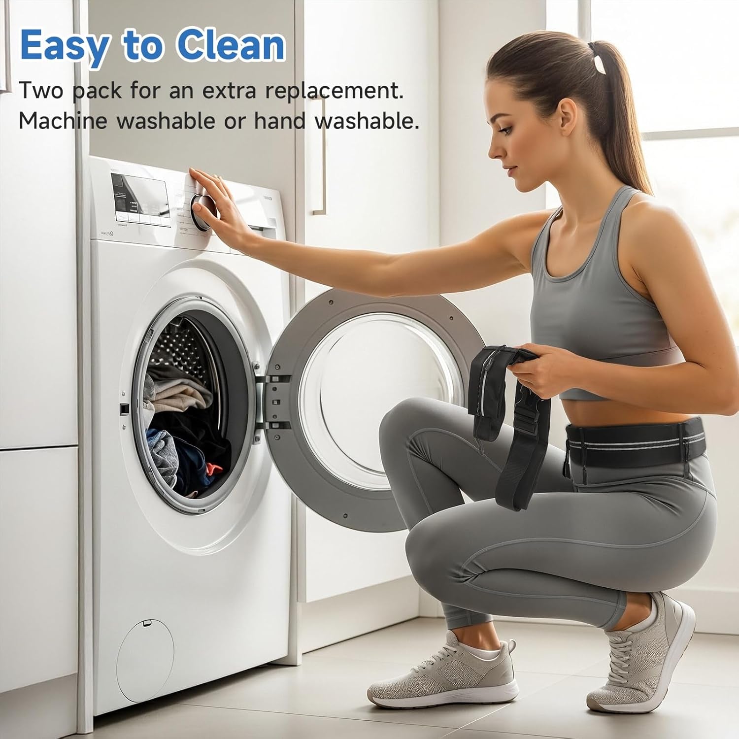 2 Pack Running Belt for Women Men, Running Essentials, Phone Holder for Running, Slim Waist Belt, Money Belt, Waterproof Fanny Pack, Running Accessories, Gym Belt, Belt Bag