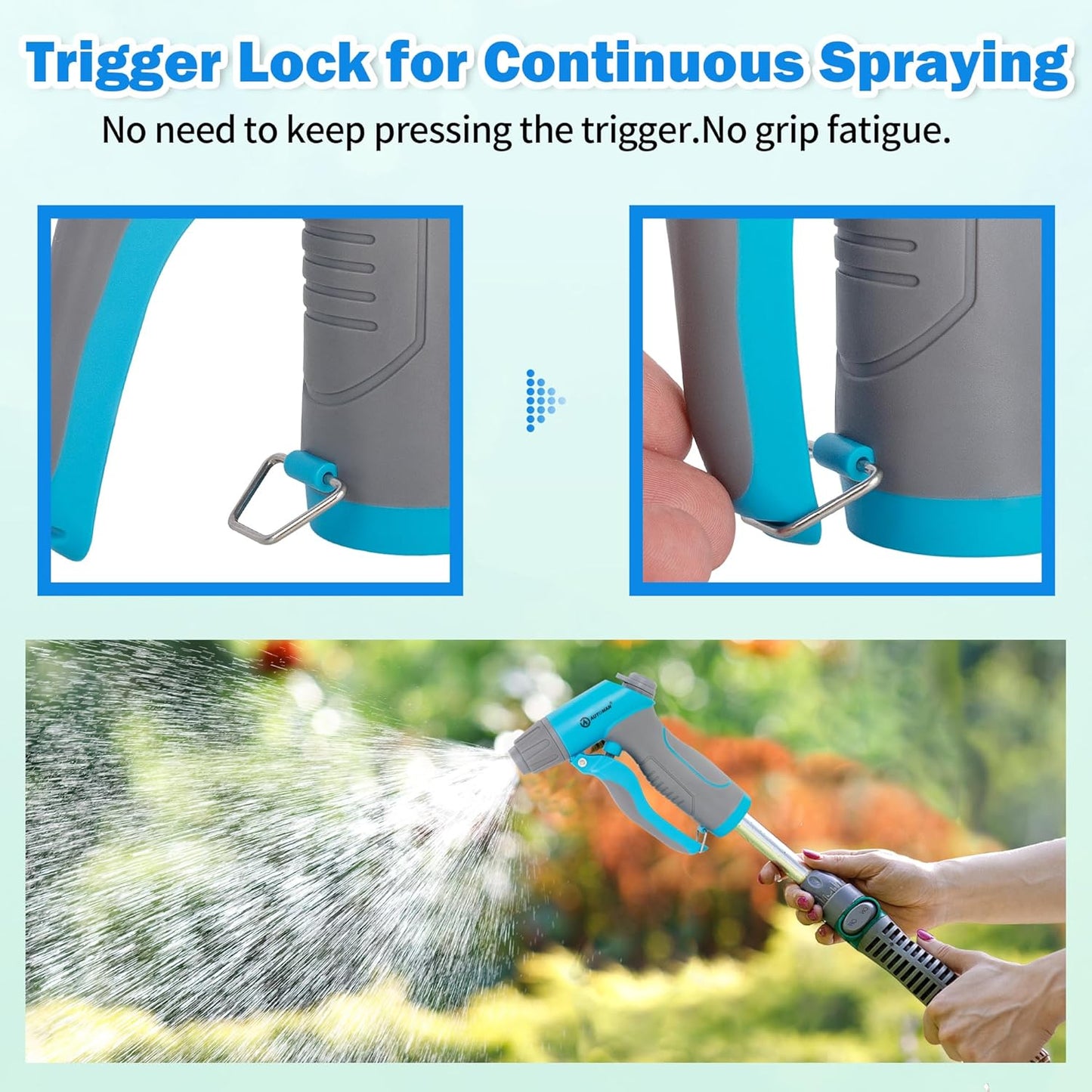 Garden Hose Nozzle, 4 Adjustable Patterns Hose Sprayer, Heavy Duty High Pressure Water Hose Nozzle for Pets Bathing and Cleaning, Car Washing, Watering Plants in Lawn and Garden & Outdoor Fun.