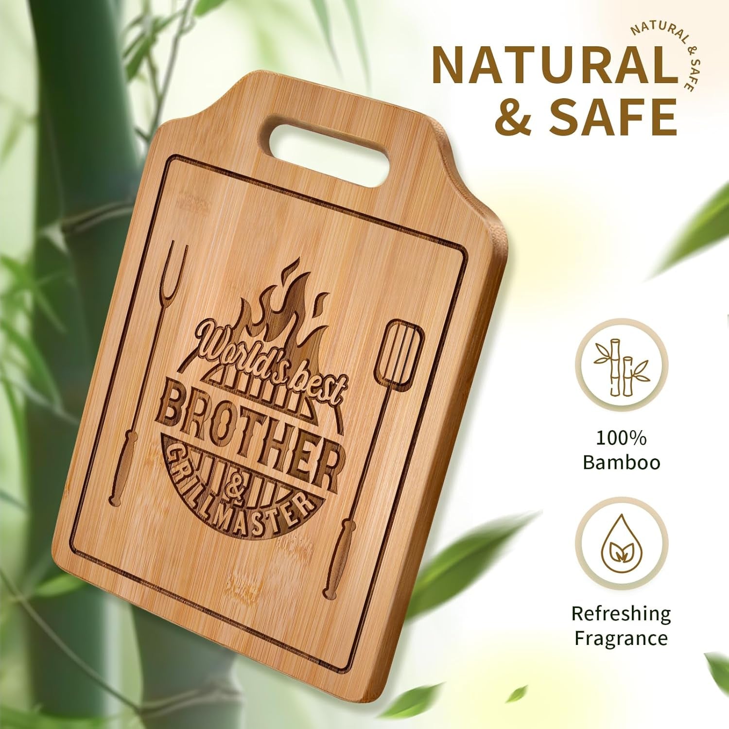 Gifts for Brother Birthday Gifts Adult, Brother Gift from Sister for Fathers Day Gift - Engraved Cutting Board 12.3"L × 8.7"W × 0.4"Th