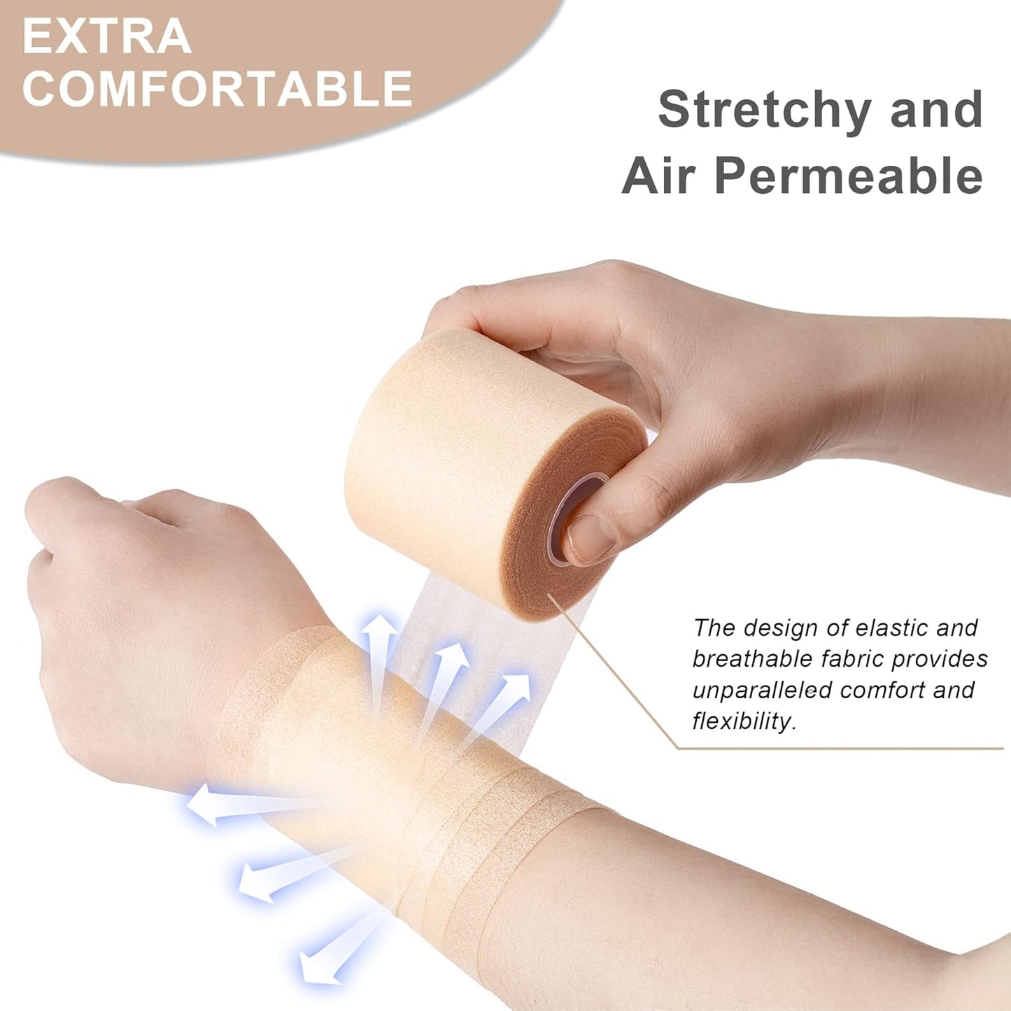 4-Pack Foam Underwrap Athletic Tape for Wrists, Elbows, Knees, and Ankles - Perfect for Gymnastics, Boxing, and Climbing Activities