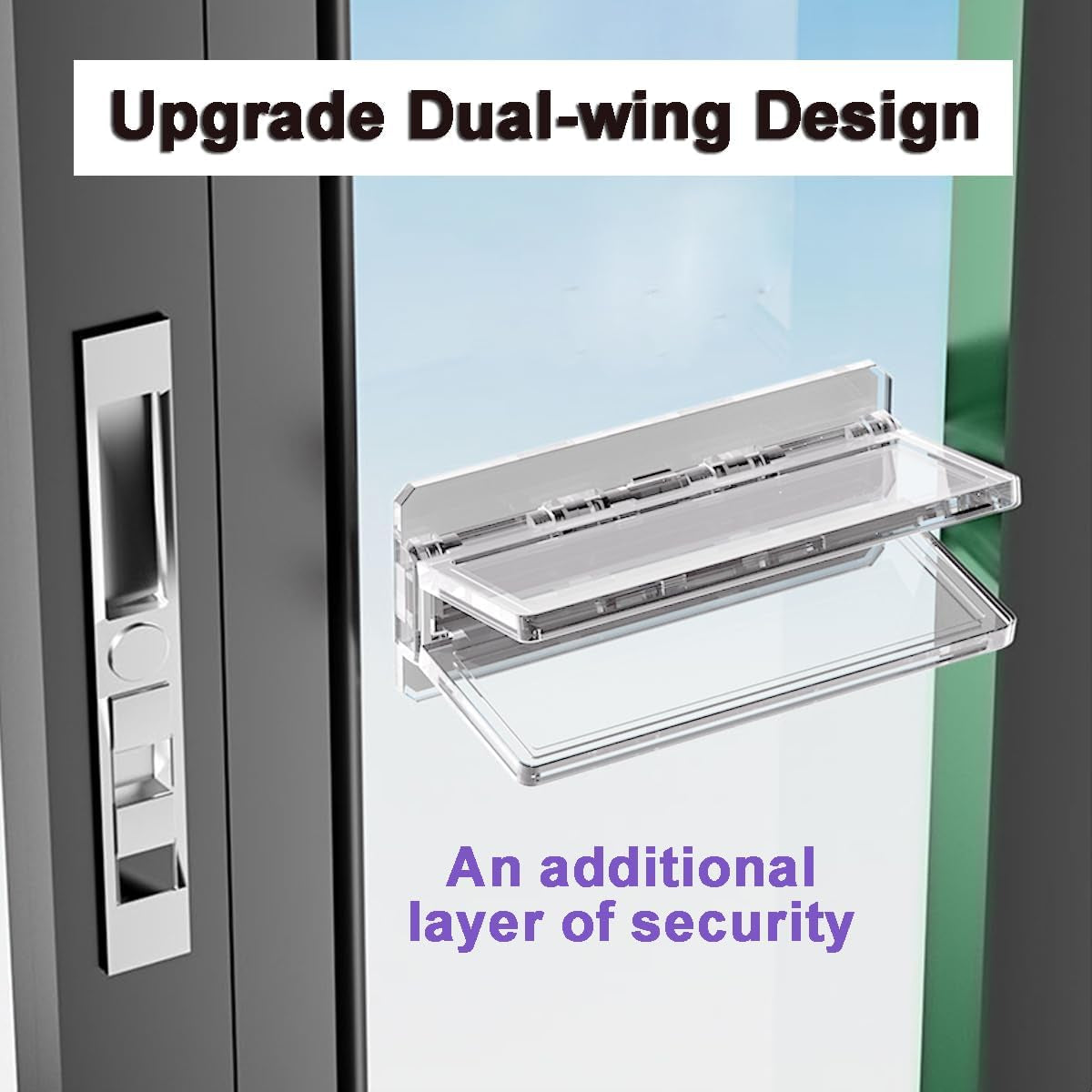 Sliding Door Lock for Child Safety 2 Pack, Sliding Patio Door Lock for Child Proof, Glass Window Door Stopper for Childproof, Childproof Window Lock for Toddler Kids and Baby Proofing(Clear)