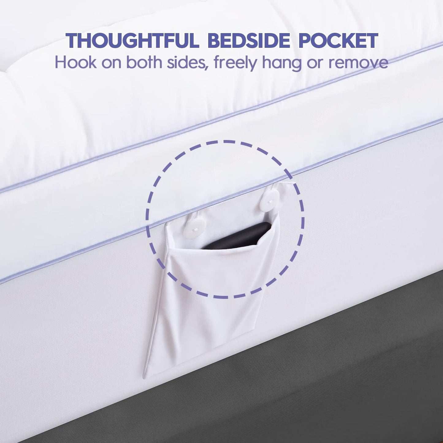 Twin XL Dual Layer 3 Inch Memory Foam Mattress Topper for College Dorm Room, 2 Inch Memory Foam plus 1 Inch Soft Extra Long Pillowtop Mattress Pad Cover, Thick Bed Topper for Back Pain