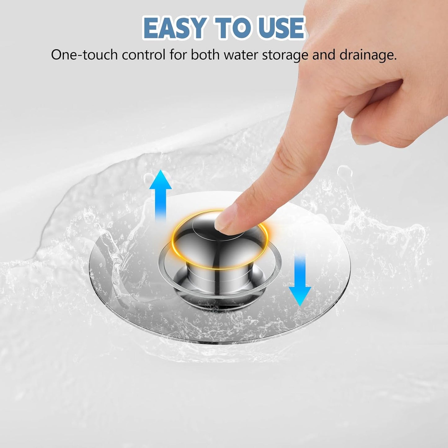 Universal Bathtub Drain Stopper, Tub Stopper Bathtub Drain, Pop up Tub Drain Hair Catcher, Replaces Bath Tub Lift and Turn, Tip-Toe and Trip Lever