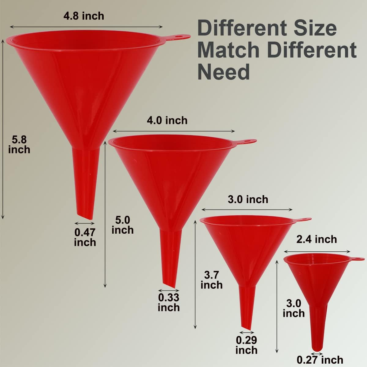 Collapsible Silicone Funnels 4 Pack + Silicone Funnels 4 Pack