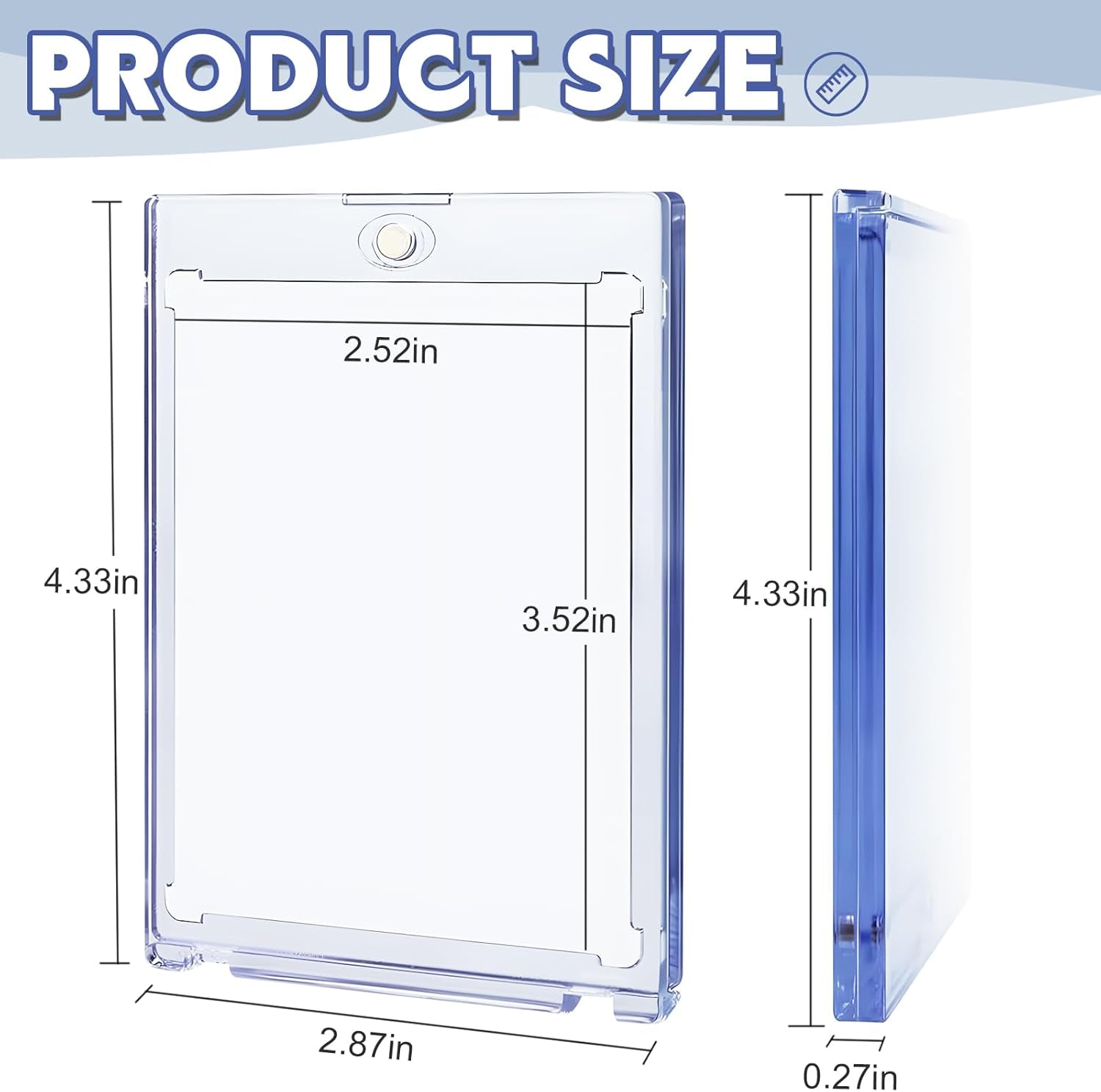 200Ct Magnetic Card Holder for Trading Cards,35Pt One Touch Card Holder,Uv Protectors Hard Plastic,Display Card Case,Baseball Cards Holder for Sports,Football,Game,Mtg (200 Pack)