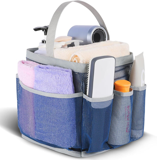 Mesh Shower Caddy Portable for College Dorm Room Essentials,Shower Caddy Dorm with 8-Pocket Large Capacity for Beach,Swimming,Gym,Travel Essentials