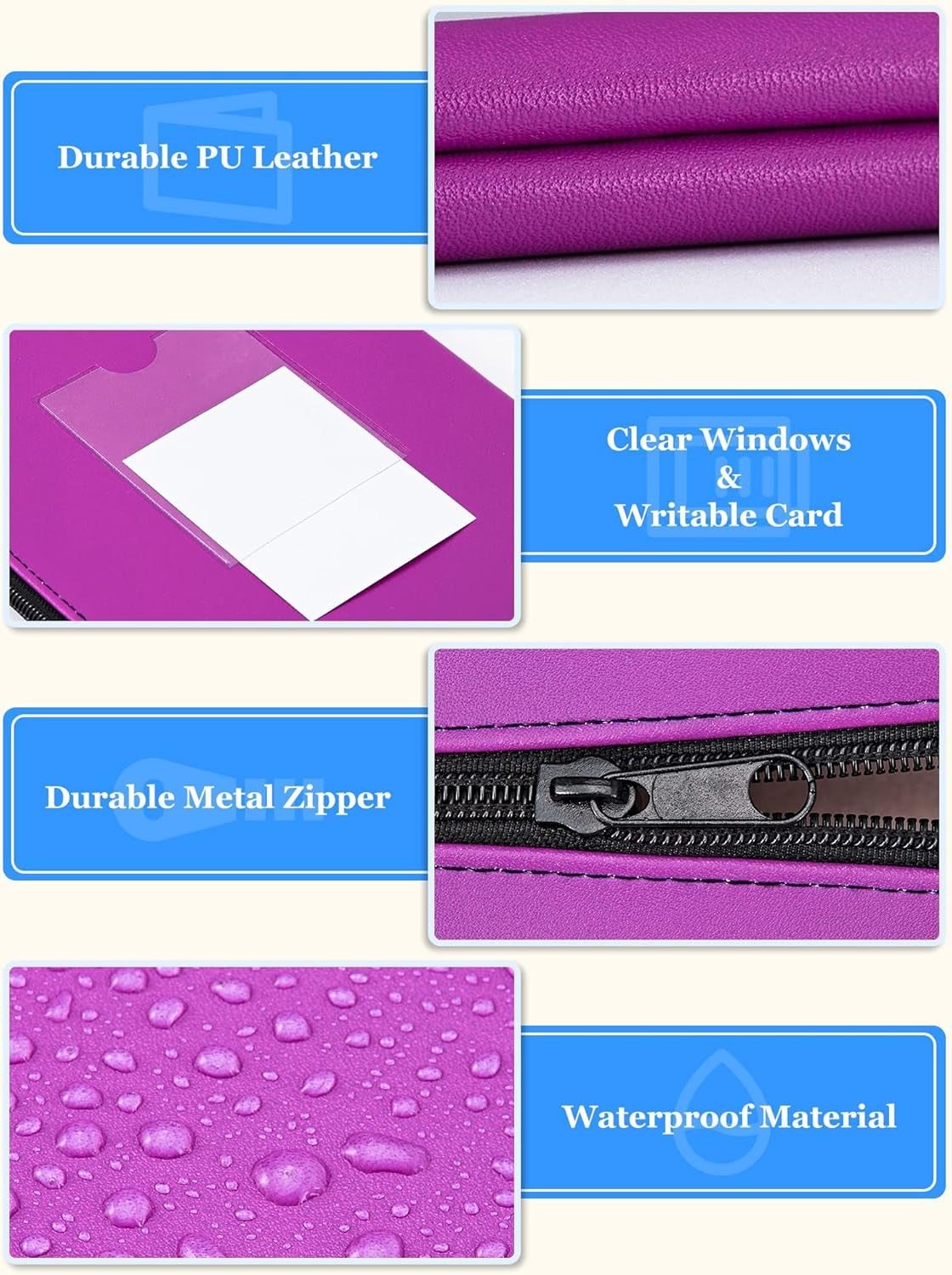 5-Pack Money Bags with Zipper, PU Leather Bank Deposit Bags, Waterproof Money Pouch for Organize Cash, Coins, Cosmetics, Invoice, Bills, Tools, 11.5 X 6.2 Inches, Light Colors