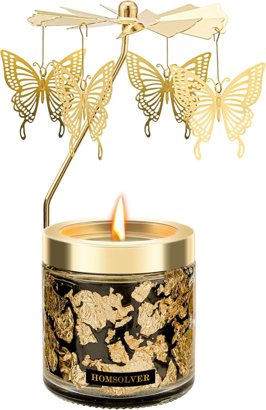 Butterfly Candle Gifts, Unique Gift for Women, Friend, Sister, Wife, Girlfriend, Anniversary, Christmas and Thanksgiving Rotatable Scented Candles for Her