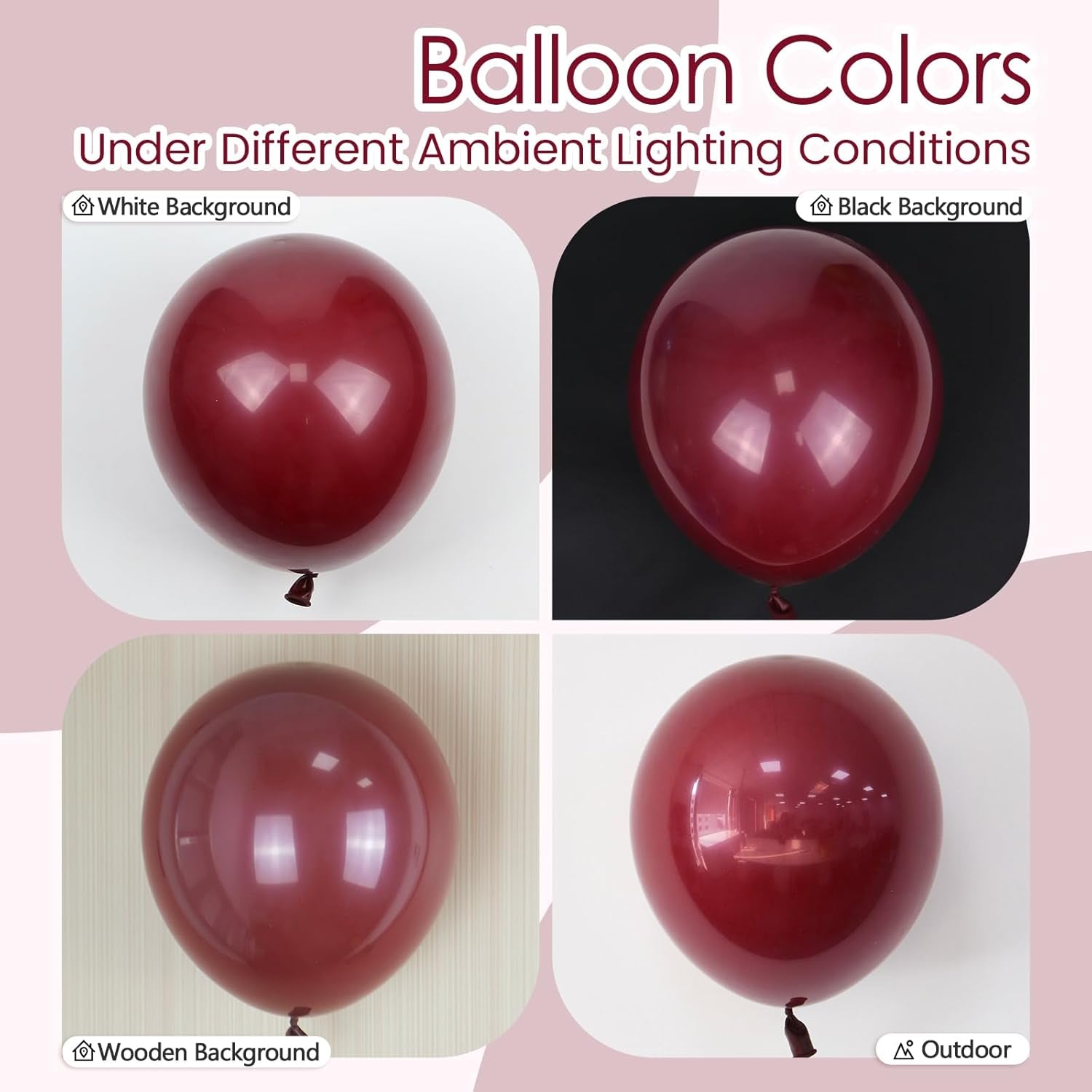 Burgundy Balloons 12 Inch, Maroon Balloons 50Pcs Party Balloons for Birthday Graduation Wedding Baby Shower Valentine'S Day Party Decorations