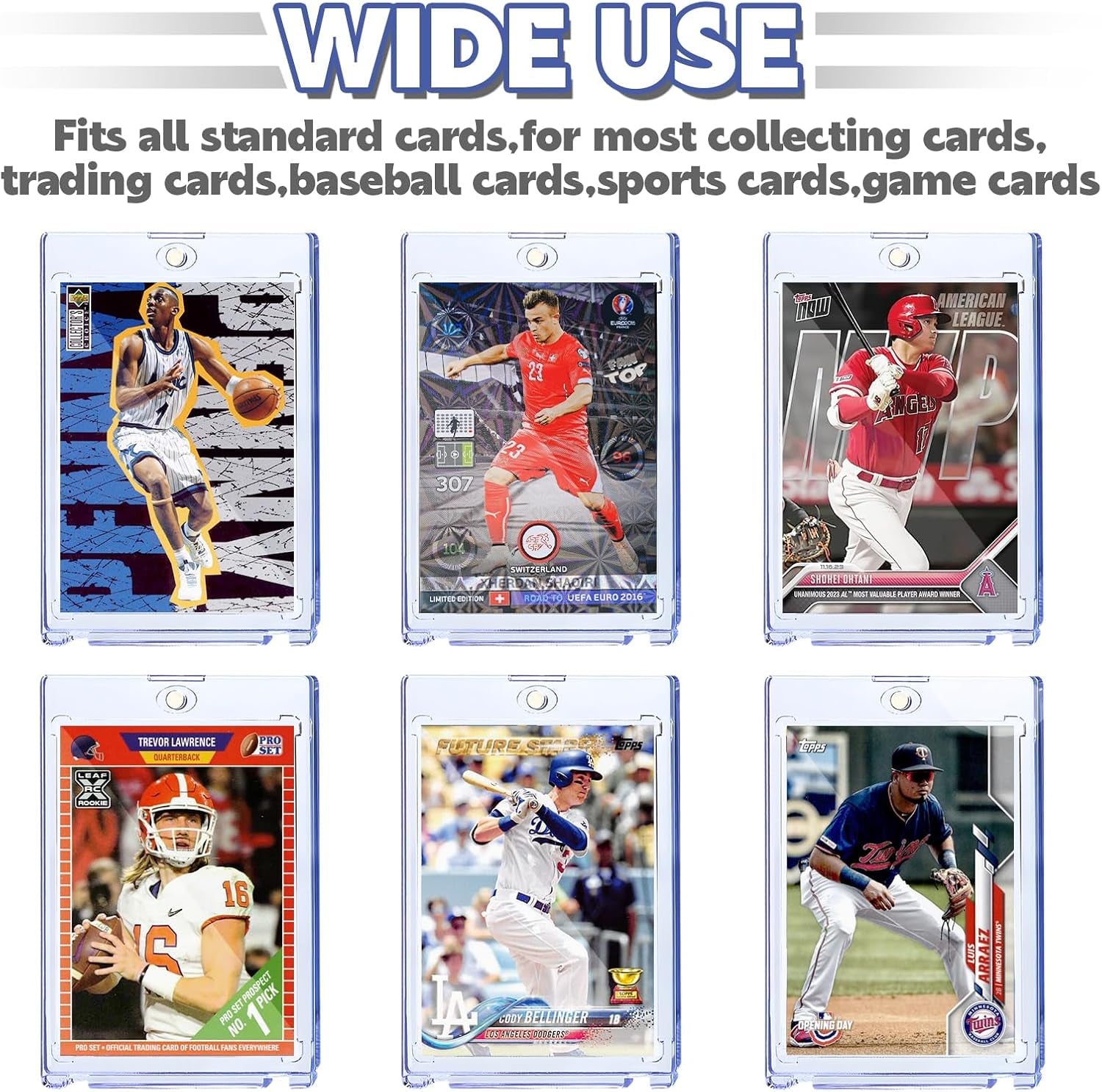 200Ct Magnetic Card Holder for Trading Cards,35Pt One Touch Card Holder,Uv Protectors Hard Plastic,Display Card Case,Baseball Cards Holder for Sports,Football,Game,Mtg (200 Pack)