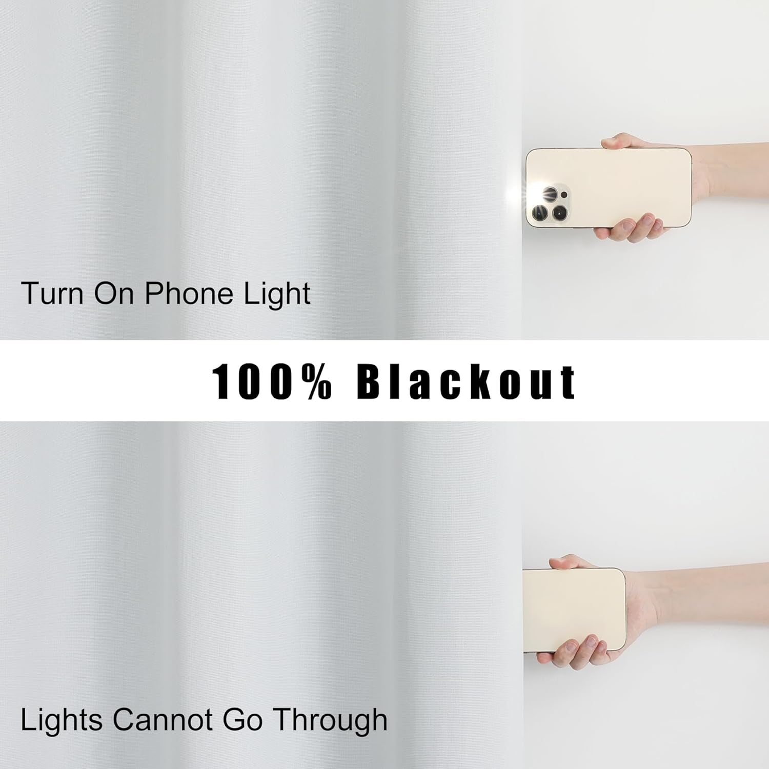 Greyish White 100% Blackout Curtain Liner 2 Panels Set for Bedroom Living Room behind Curtains, Insulated Curtains Liner for 86 Inch Extra Long, Each 50 Wx86 L, 2 Liners per Set