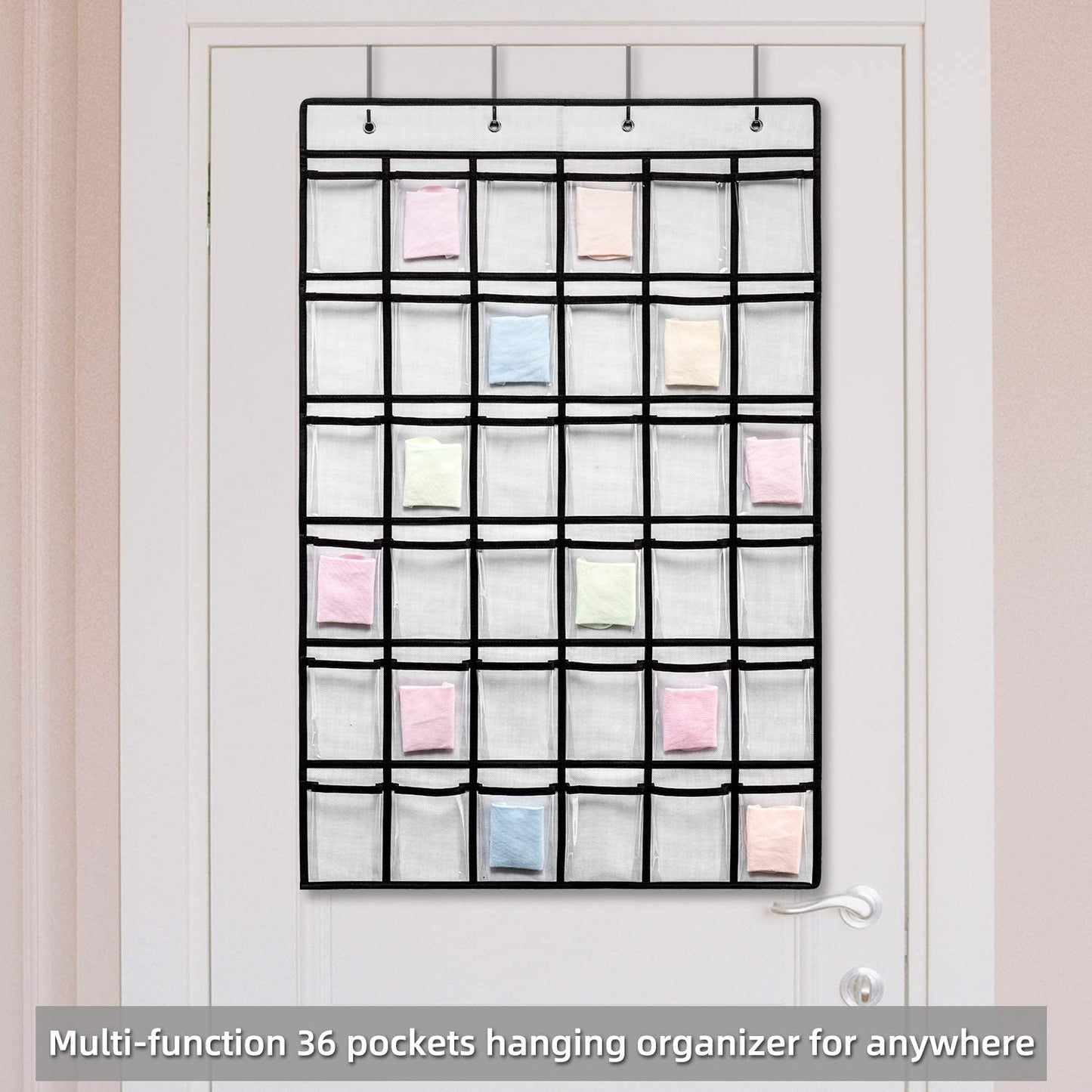 36-Pocket Classroom Pocket Chart for Cell Phones and Calculators with Number Stickers and Hooks (White)
