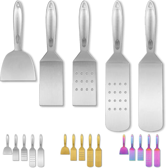 5-Piece Stainless Steel Grill Accessories Kit with Bakelite Handles for Heat Resistance and Durability