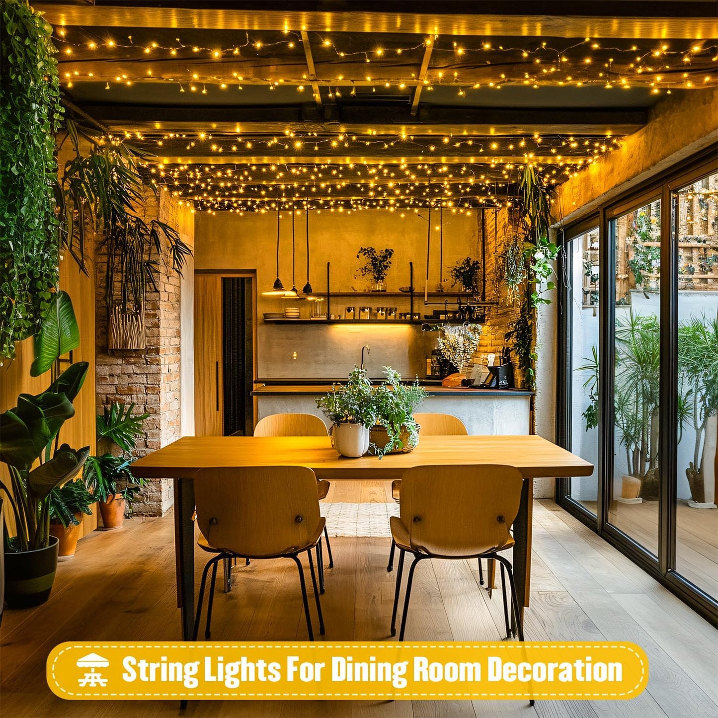 Battery Operated String Lights Indoor Outdoor, 2 Pack 100 LED Battery Twinkle Lights with Remote, Warm White Christmas Light for outside Christmas Tree House Garden Decor