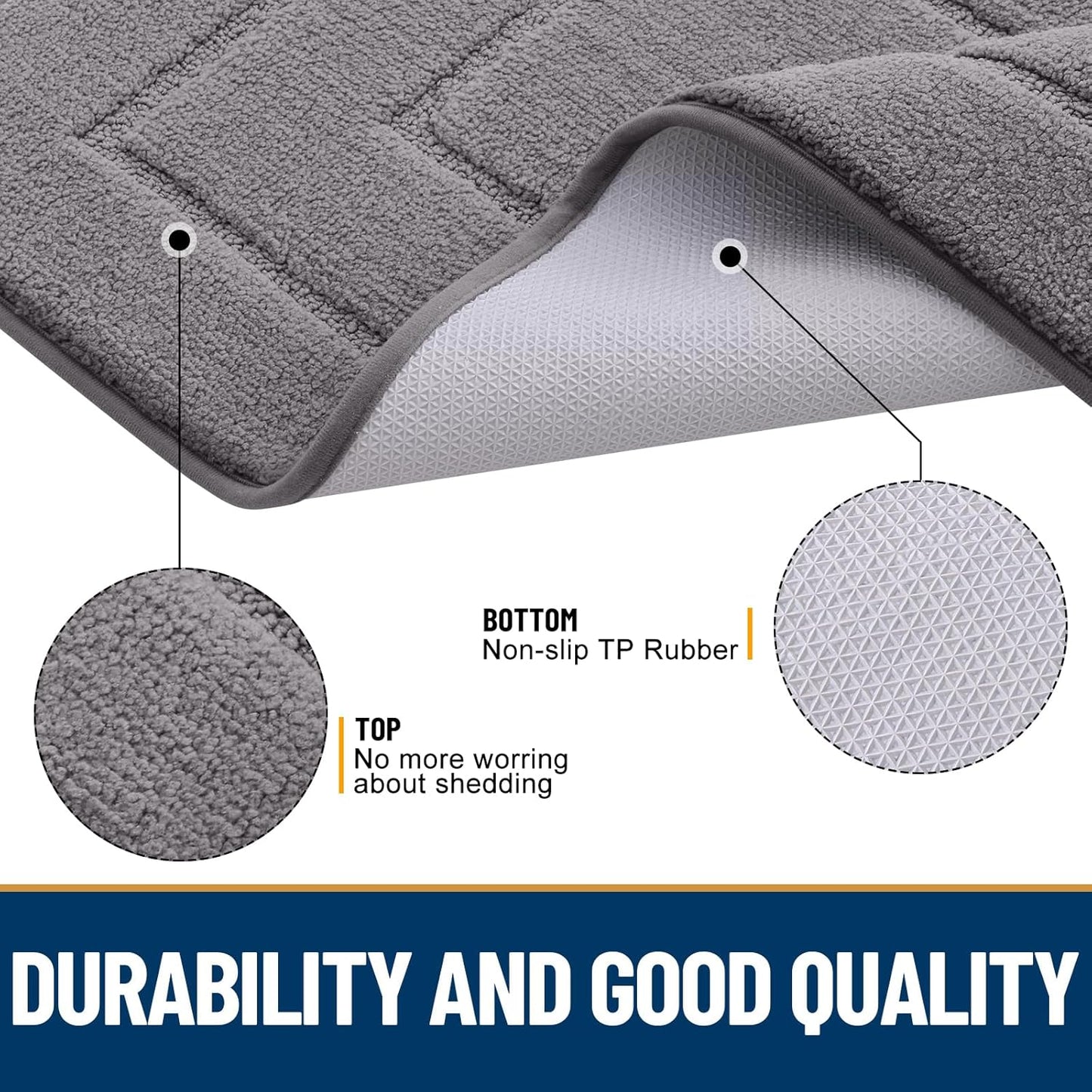 Dog Door Mat for Muddy Paws Indoor Entrance, Absorbs Moisture and Dirt Low-Profile Washable Front Door Mat for Floor Home Entryway (24X16 Inches, Grey)