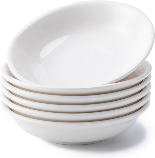 6 Pack Dip Bowls, 3 OZ Ceramic Soy Sauce Dish, White Dipping Sauce Bowls Small Dishes Serving for Tomato Sauce, Soy, BBQ Party Supplies