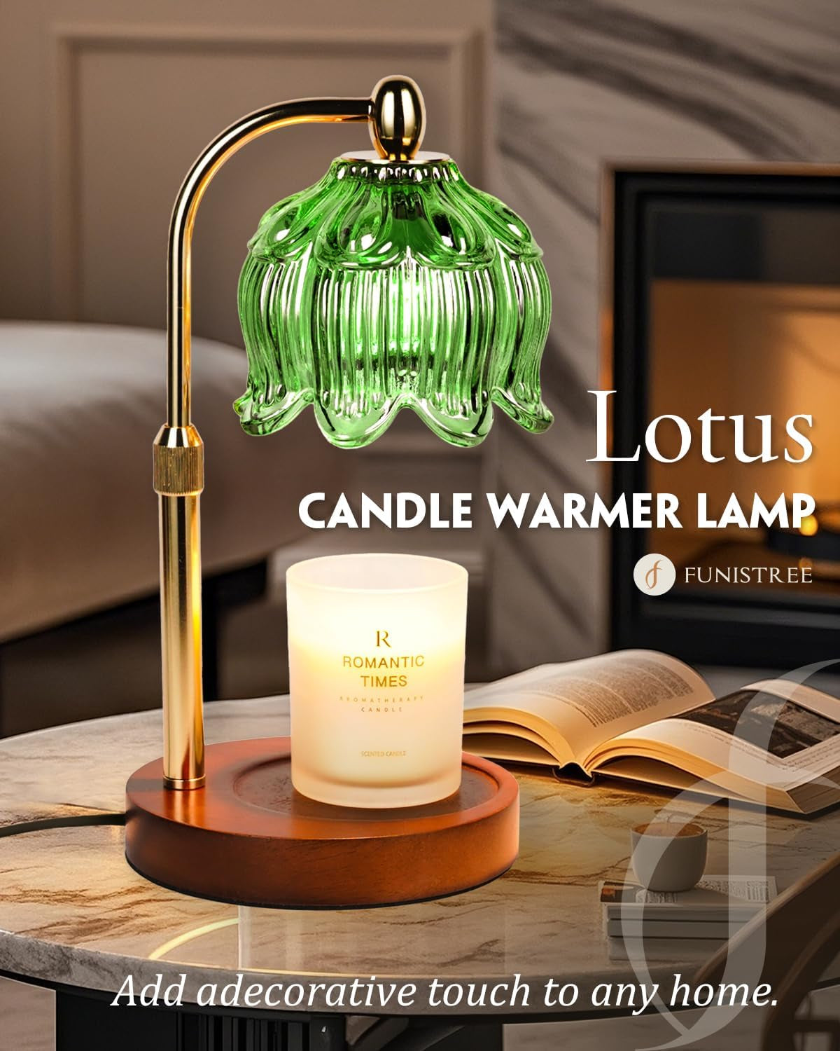 Candle Warmer Lamp with Timer Dimmable, Adjustable Height, Birthday Gifts for Women Mom, House Warming Gifts New Home Room Decor, Wax Warmer Lamp for Jar Candles with 2 Bulbs