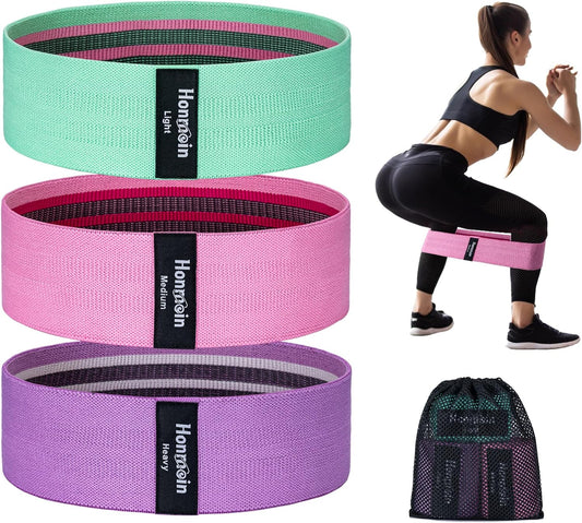 Professional Resistance Bands Set for Home Fitness, Gym, Yoga, and Pilates – Three Resistance Levels for Hip, Leg, and Glute Workouts for All Genders