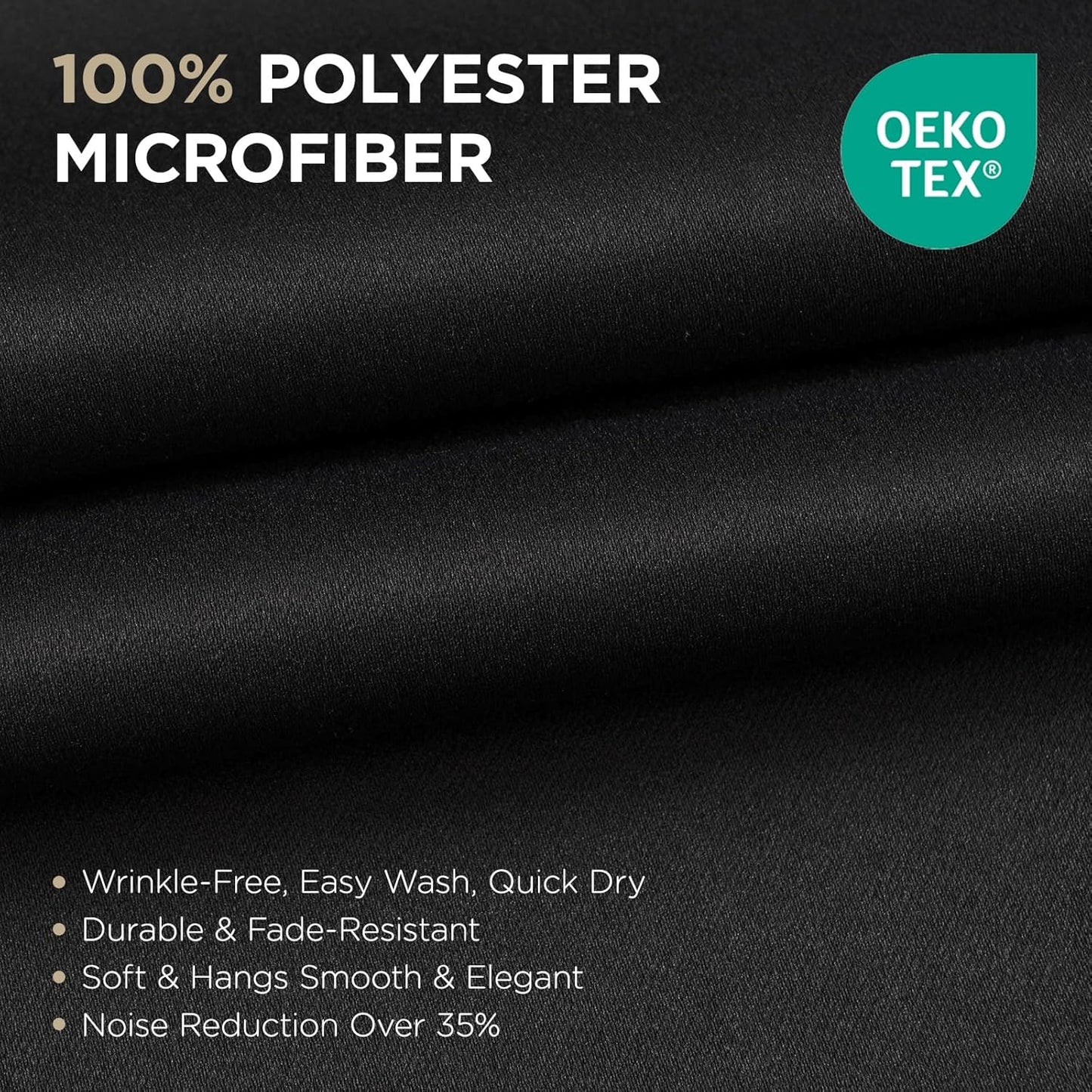 84-Inch Thermal Insulated Blackout Curtains for Bedroom - Room Darkening Light Blocking Drapes with Grommets, Noise Reduction & Wrinkle-Free Design, Set of 2 Panels for Living Room Windows