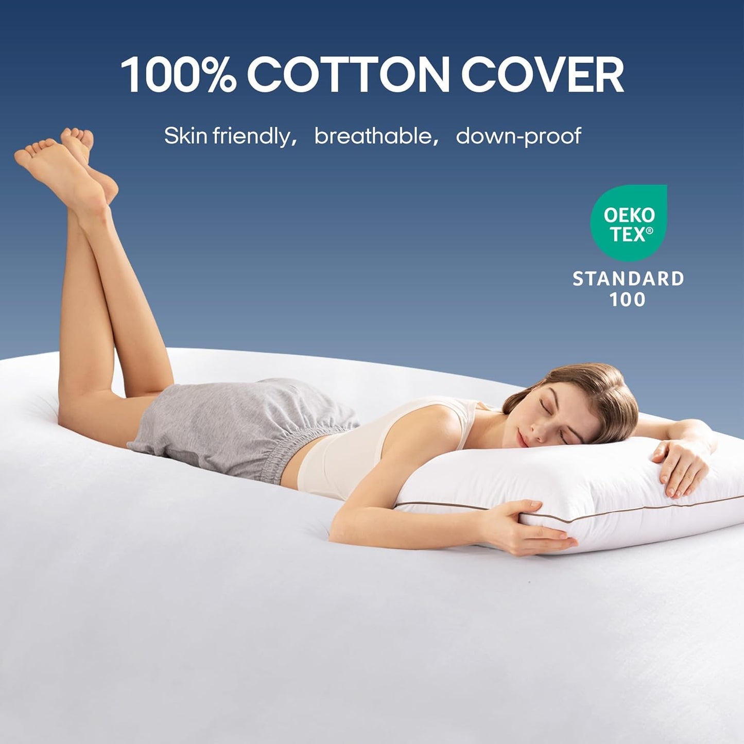 ® Goose Feathers and down Pillows, Bed Pillows with 100% Cotton Cover, 2 Pack, King Size, 20X36 Inches