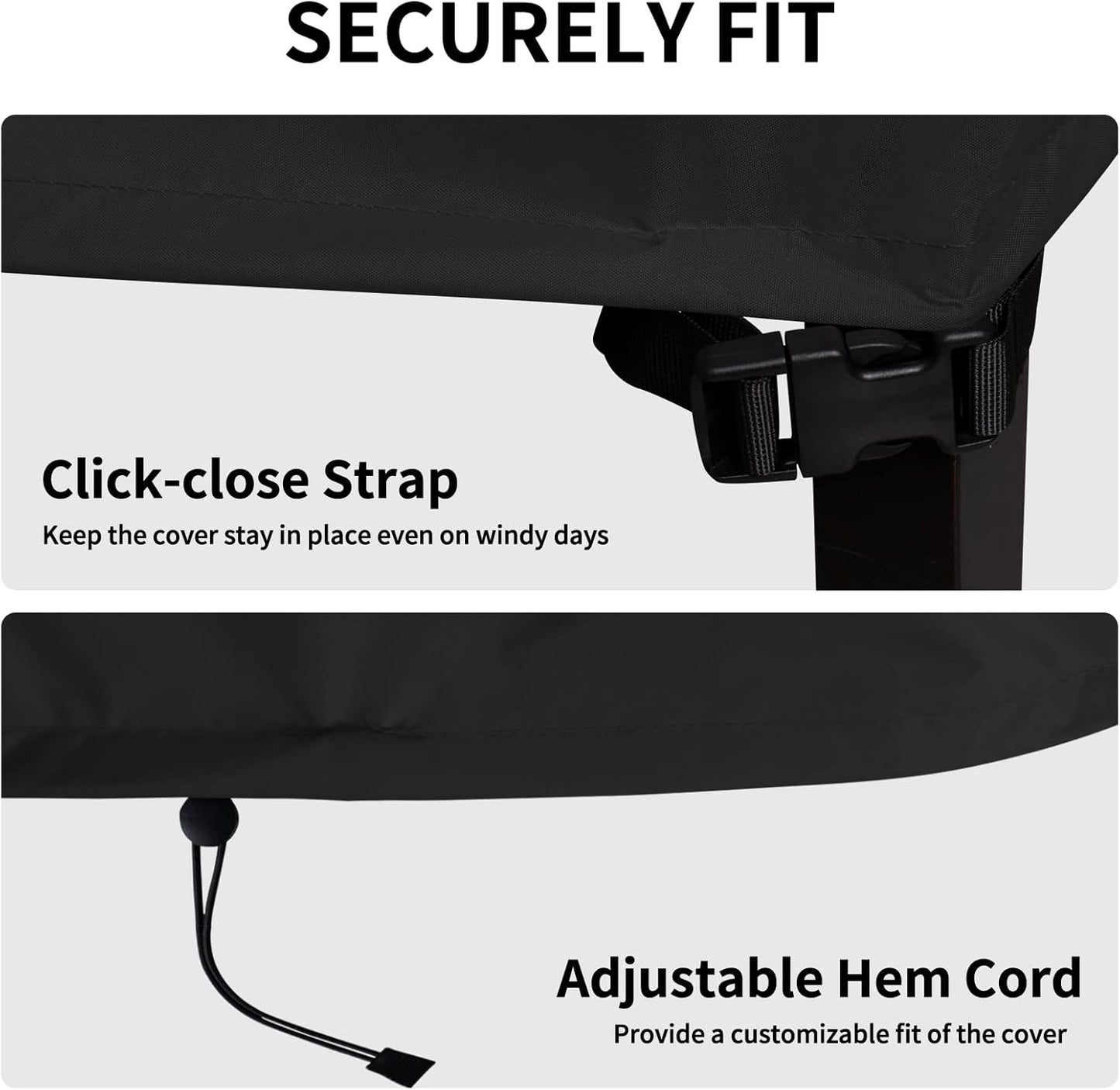 Stackable Patio Chair Cover UV Resistant Outdoor Chair Cover Waterproof Lawn Patio Furniture Covers Fits for 4-6 Stackable Dining Chairs (1 Pack-28Wx36Dx47H Inch, Black)