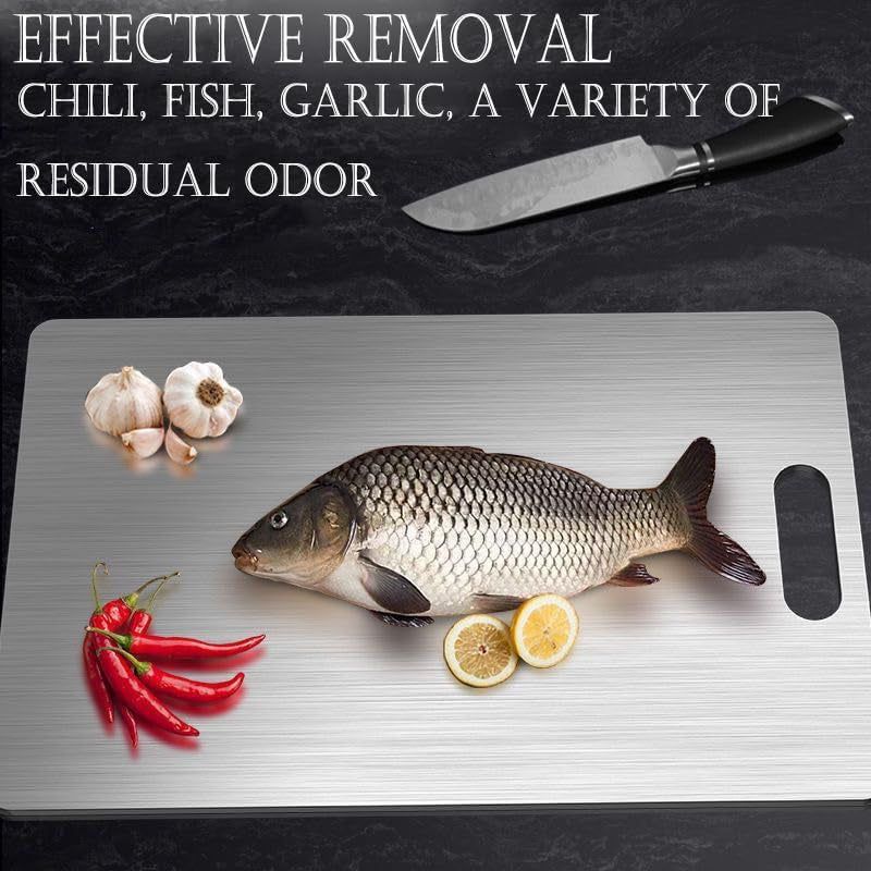 Titanium Cutting Board, Stainless Non Stick Chopping Board, Countertop Non Slip, Dishwasher Safe Ideal, Perfect for Various Cooking Tasks (1, 16 * 11 IN)