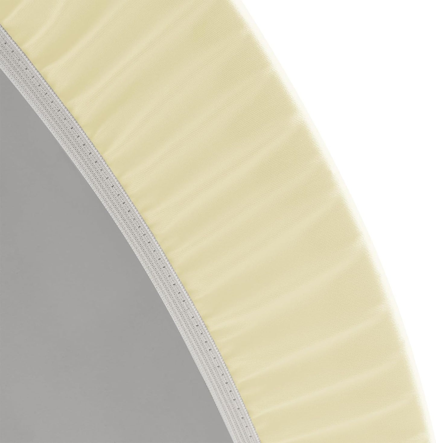 Fitted round Table Cloth, Reversible Waterproof Stain Resistant Elastic Stretch Tablecloth, Wipe Clean Table Cover for Outdoor/Indoor Use, Fits round Tables up to 40" - 44" Diameter, Cream