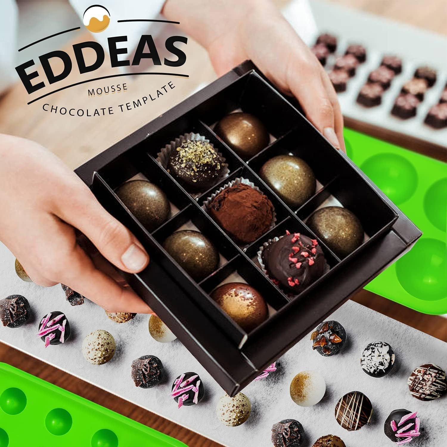 Half Sphere Silicone Molds,  4 Packs 6-Cavity Semi Silicone Dome Molds for Baking, Making Hot Chocolate/Cocoa Bombs, Jelly, Cupcake, Pudding and Dome Mousse