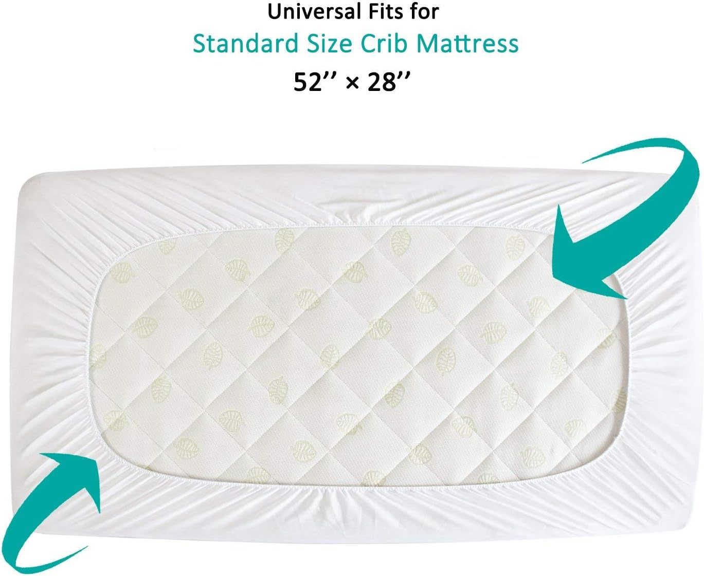 Waterproof Crib Mattress Protector 2 Pack Fitted Crib Sheets Cover Toddler Bed Mattress Pad Protector for Boys Girls, Skin-Friendly & 100% Absorbent Machine Wash