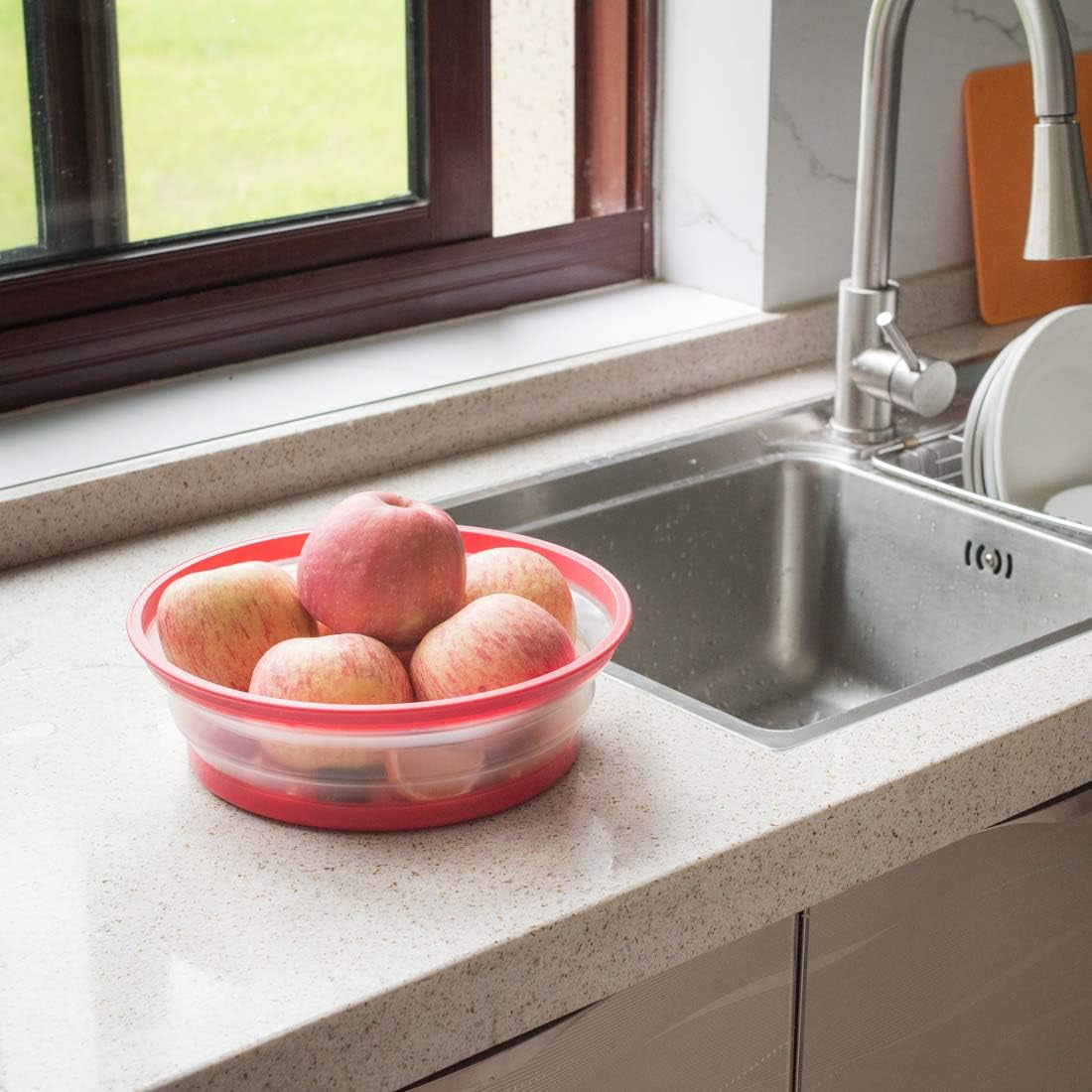 2-Pack Microwave Cover for Food,  Collapsible Microwave Food Cover for anti Splatter, Dishwasher-Safe Bpa-Free, 10.5 Inch, Red