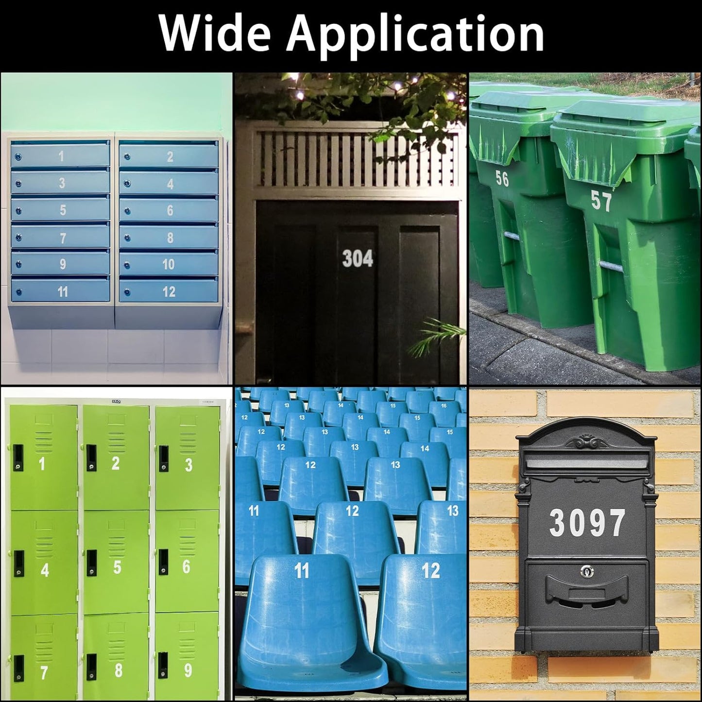 3 Inch Reflective Mailbox Numbers Sticker (0-9, 5 Sets) for Outside, Strong Self Adhesive Vinyl House Numbers for Mailbox, Signs, Door, Cars, Trucks, Home, Business, Address Number