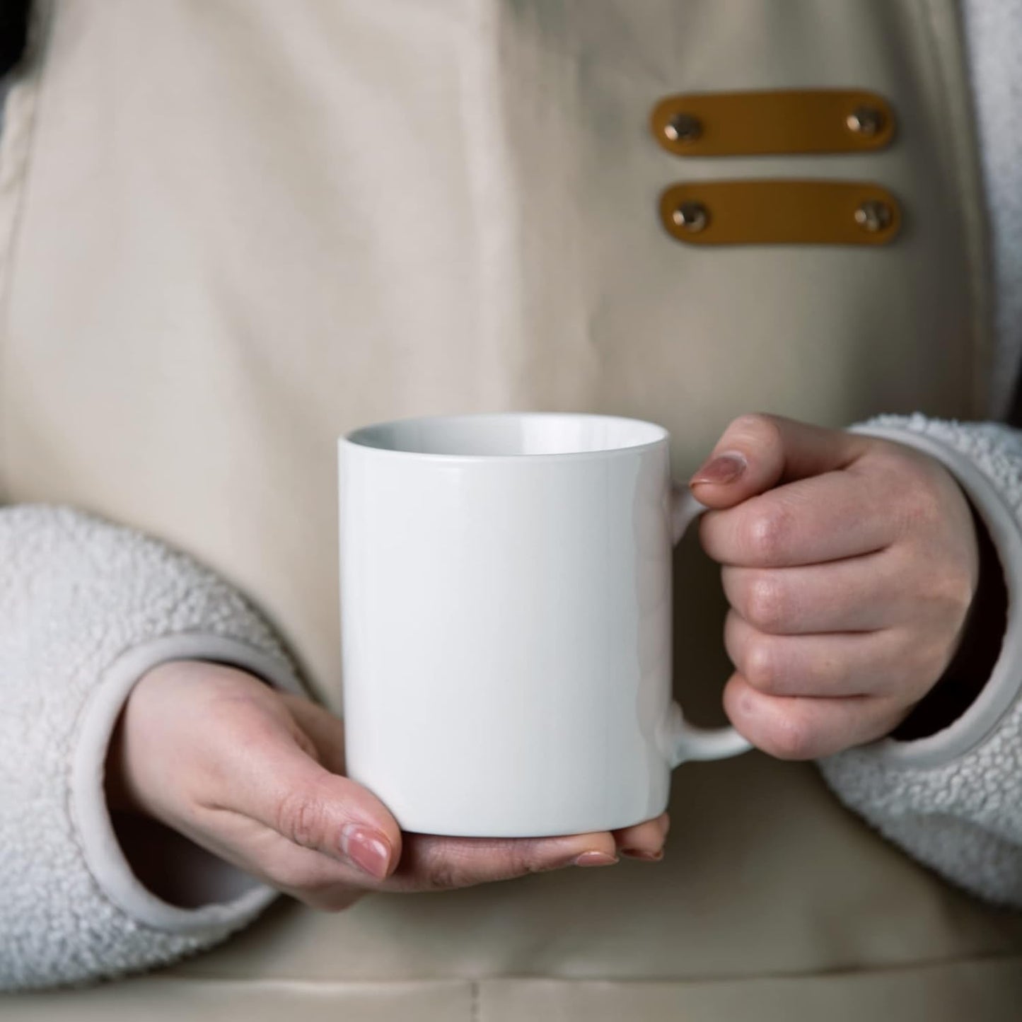 12 oz Off-White Ceramic Coffee Mugs Set of 12 with Large Handle, Lightweight and Dishwasher & Microwave Safe, Ideal for Latte, Cappuccino, Cocoa, and Milk