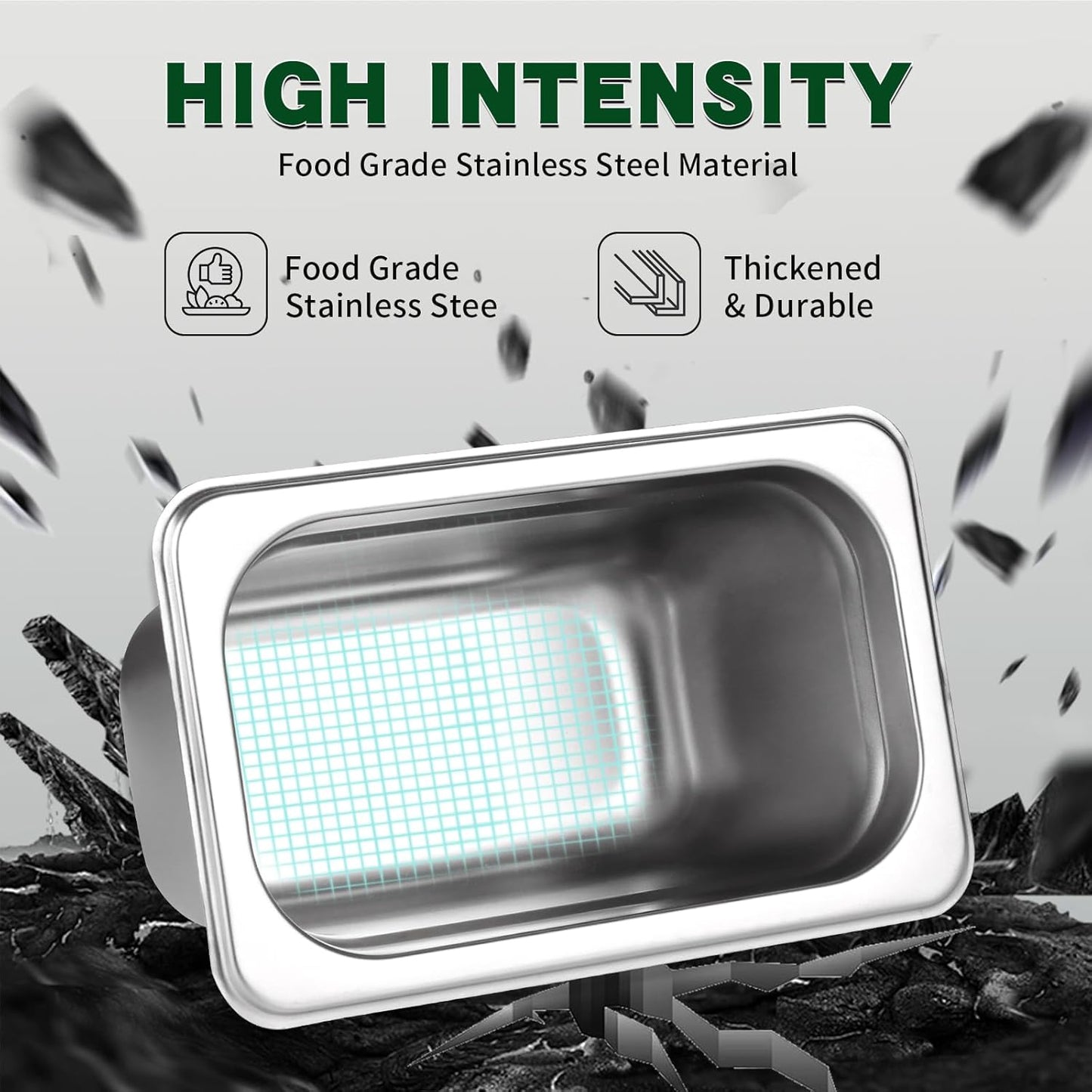 Hotel Pan with Lid 1/9 Size - 4" Deep 4 Packs Stainless Steel Food Pan for Steam Table, Commercial Restaurant, anti Jam, Buffet