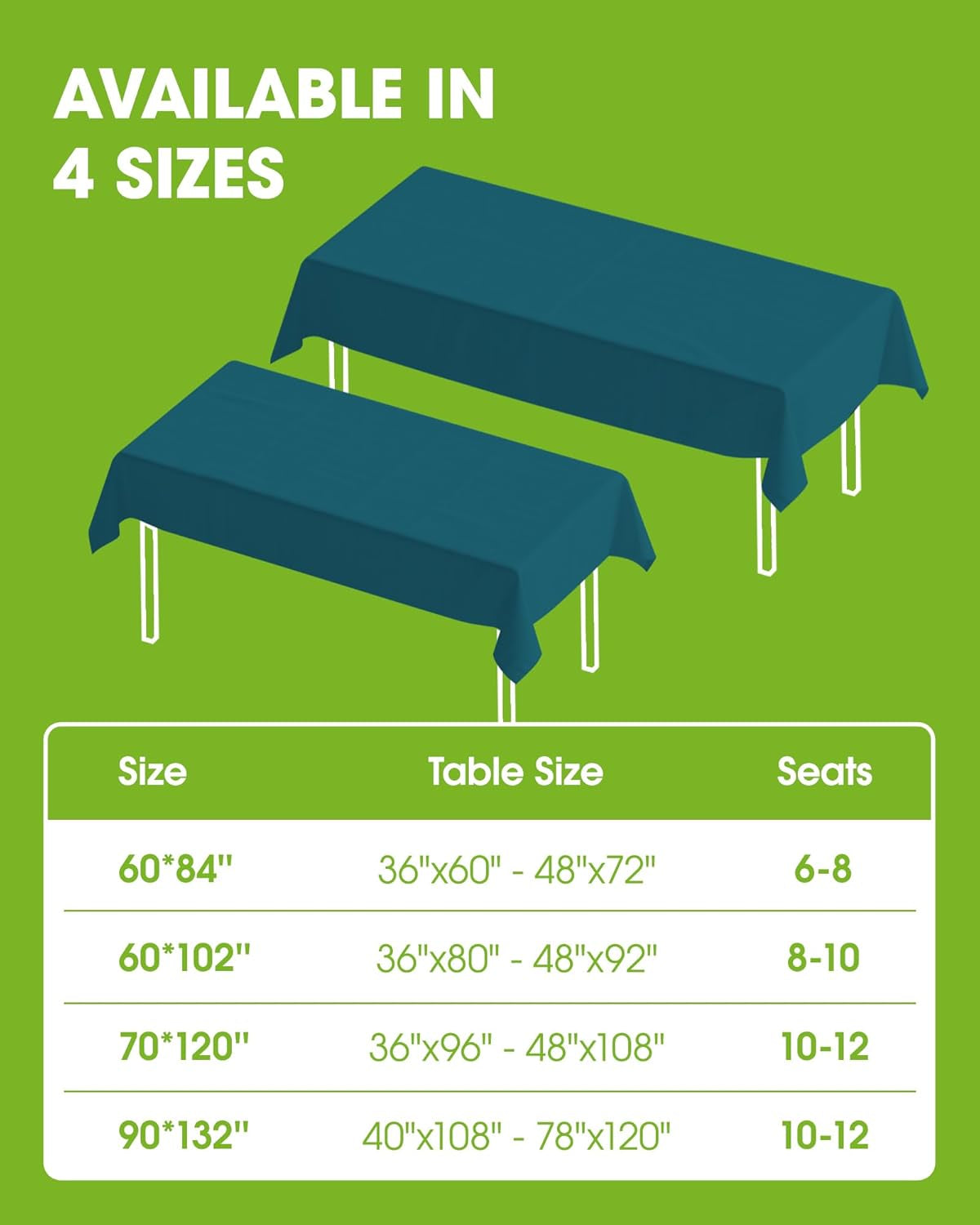 Rectangle Table Cloth 60" X 84" – Durable Polyester Tablecloth Offers Reusable & Washable Protection, Ideal for Outdoor Party, Picnic, Wedding, Banquet and Birthday, Caribbean