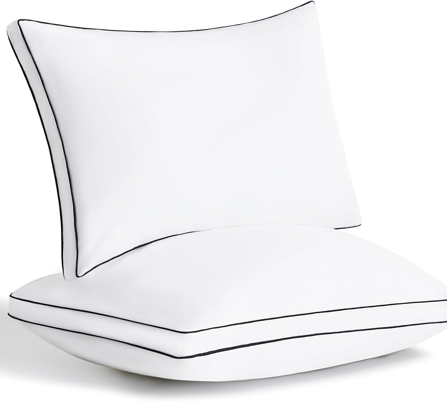 King Bed in a Bag 7-Pieces Comforter Sets with Comforter and Sheets Dark Grey Bundle Pillows King Size Set of 2, Soft and Supportive 3D down Alternative Bed Pillows for Sleeping 2 Pack