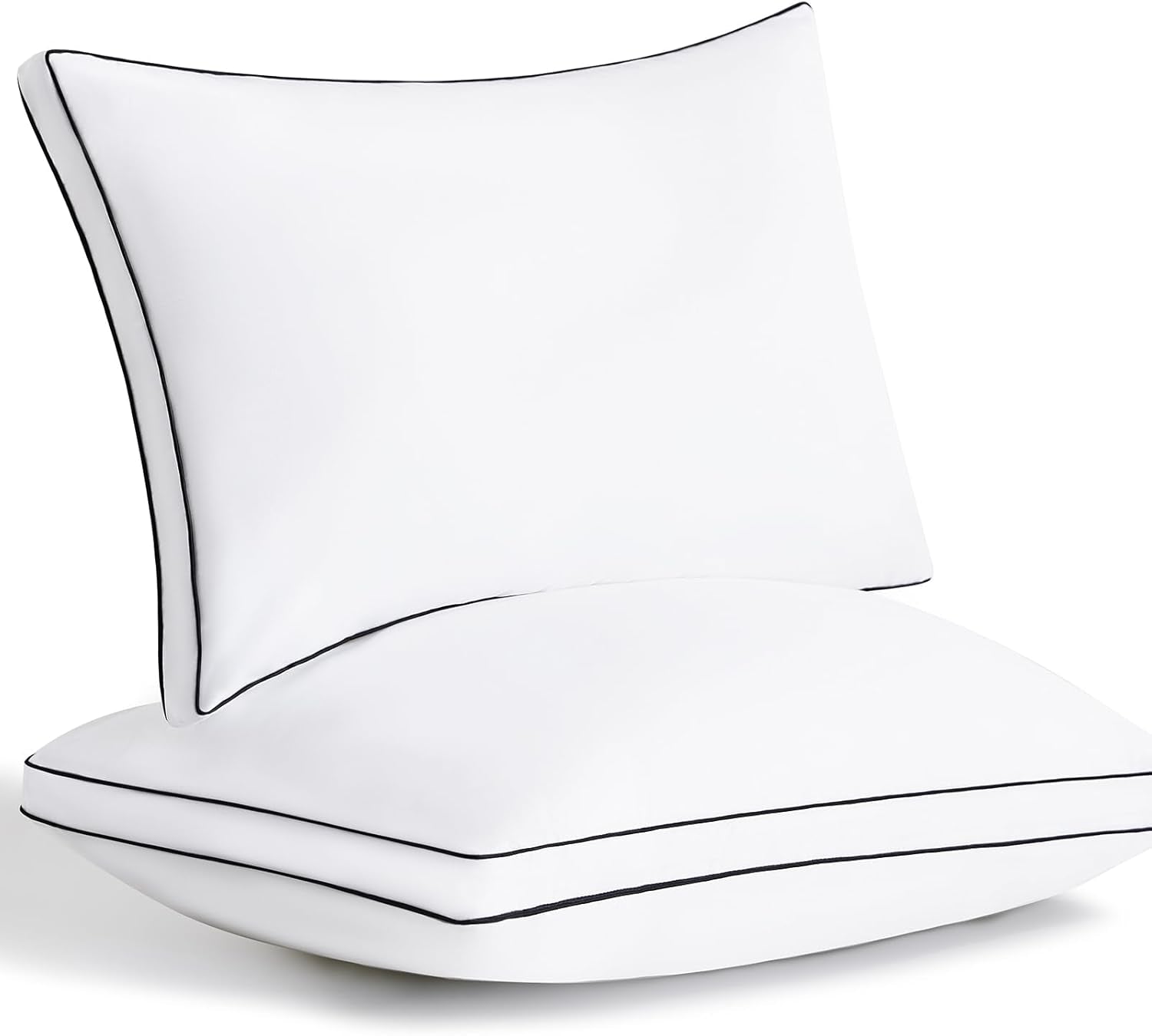 King Bed in a Bag 7-Pieces Comforter Sets with Comforter and Sheets Dark Grey Bundle Pillows King Size Set of 2, Soft and Supportive 3D down Alternative Bed Pillows for Sleeping 2 Pack