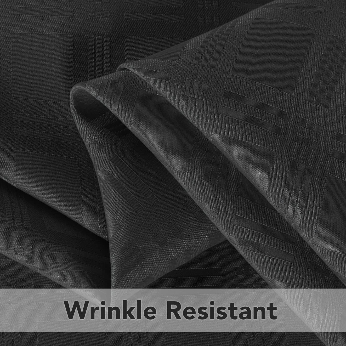 210GSM Solid Checkered Jacquard Table Cloth - Heavy Duty Waterproof Wrinkle Free Microfiber Tablecloth, Decorative Fabric Table Cover for Outdoor and Indoor Use (Dark Grey, round 70 Inch)