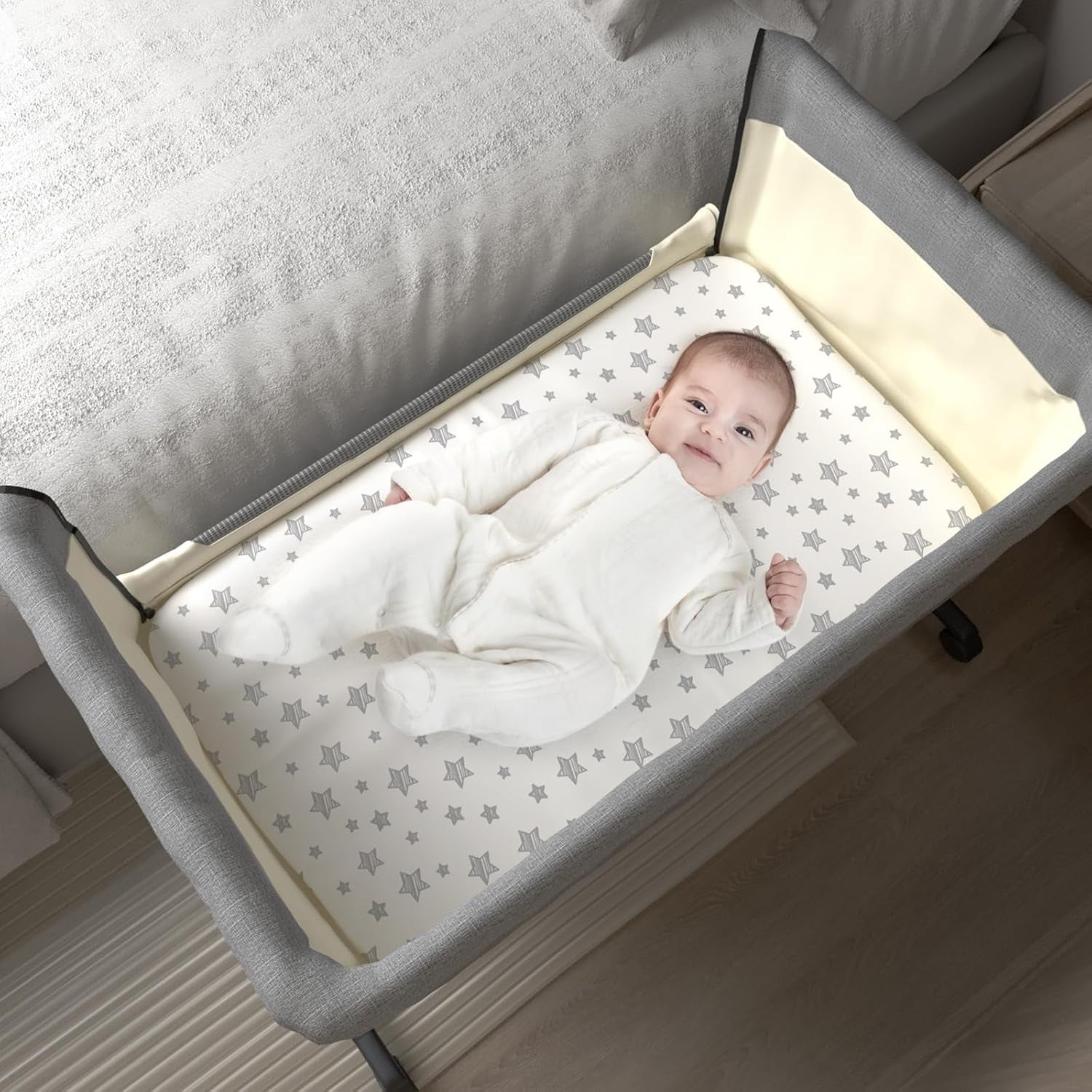 Bassinet Sheets for Baby Boys Girls 4 Pack(33" X 20"), Compatible with Airclub, Mika Micky, Baby Delight, Dream on Me, Koola, AMKE and Other Rectangle Bassinet Mattress, Pink