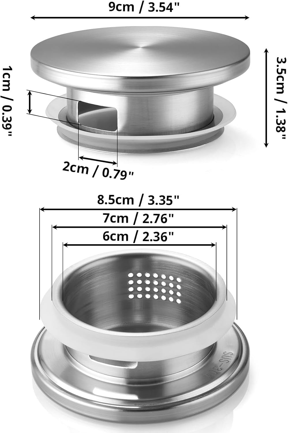 Stainless Steel Lid Replacement for All Models of Glass Pitchers except for the 1 Gallon Glass Pitcher
