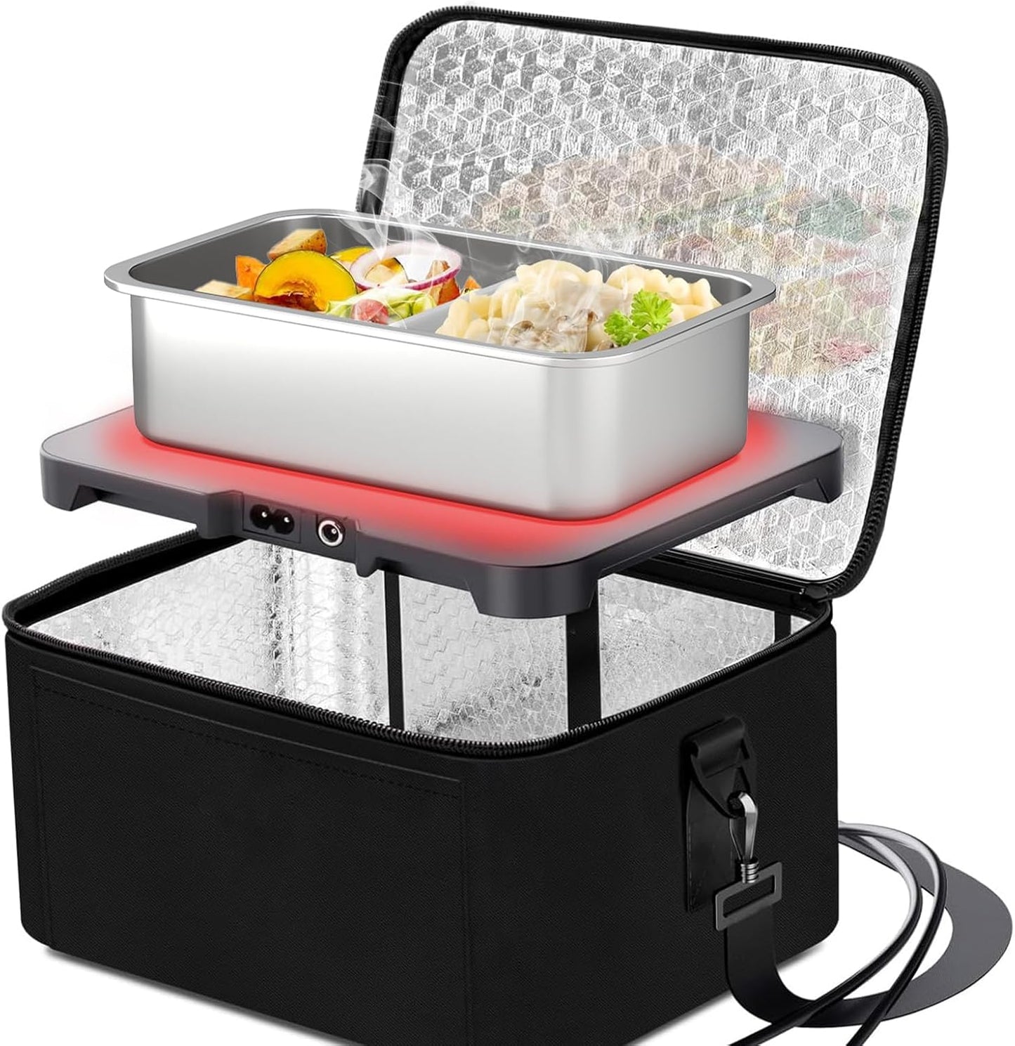 Stainless Steel Bento Lunch Box for Adult, 42Oz Leak-Proof Lunch Box Containers, Microwave-Safe, with Adjustable Divider, Convenient Metal Lunchbox for Work, Travel