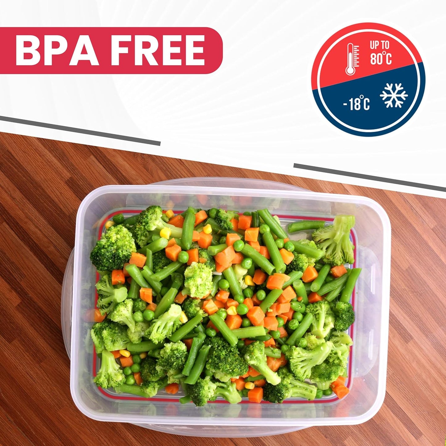 Plastic Food Storage Container Set with Airtight Lids - 24 Pieces (12 Containers & 12 Snap Lids)- Reusable & Leftover Lunch Boxes - Leak Proof & Microwave Safe