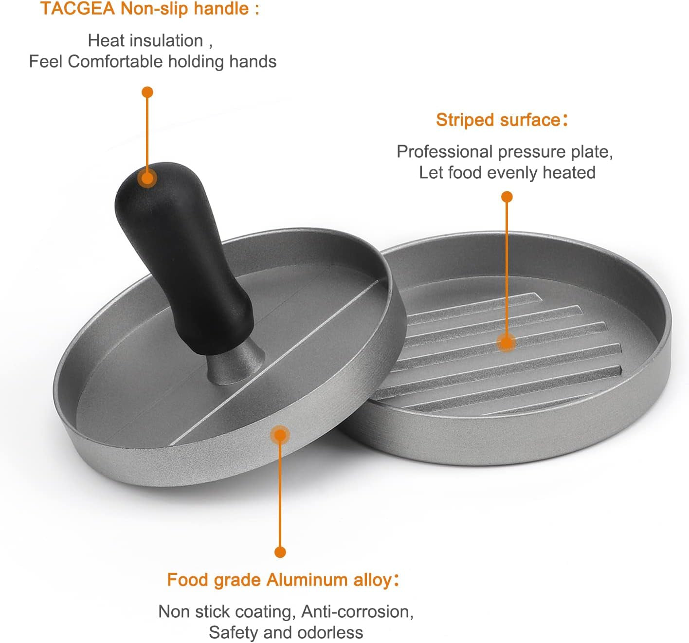 Burger Press 150 Patty Papers, Non-Stick Hamburger Patty Maker with Wax Paper, Aluminum Burger Maker for Kitchen BBQ Grill