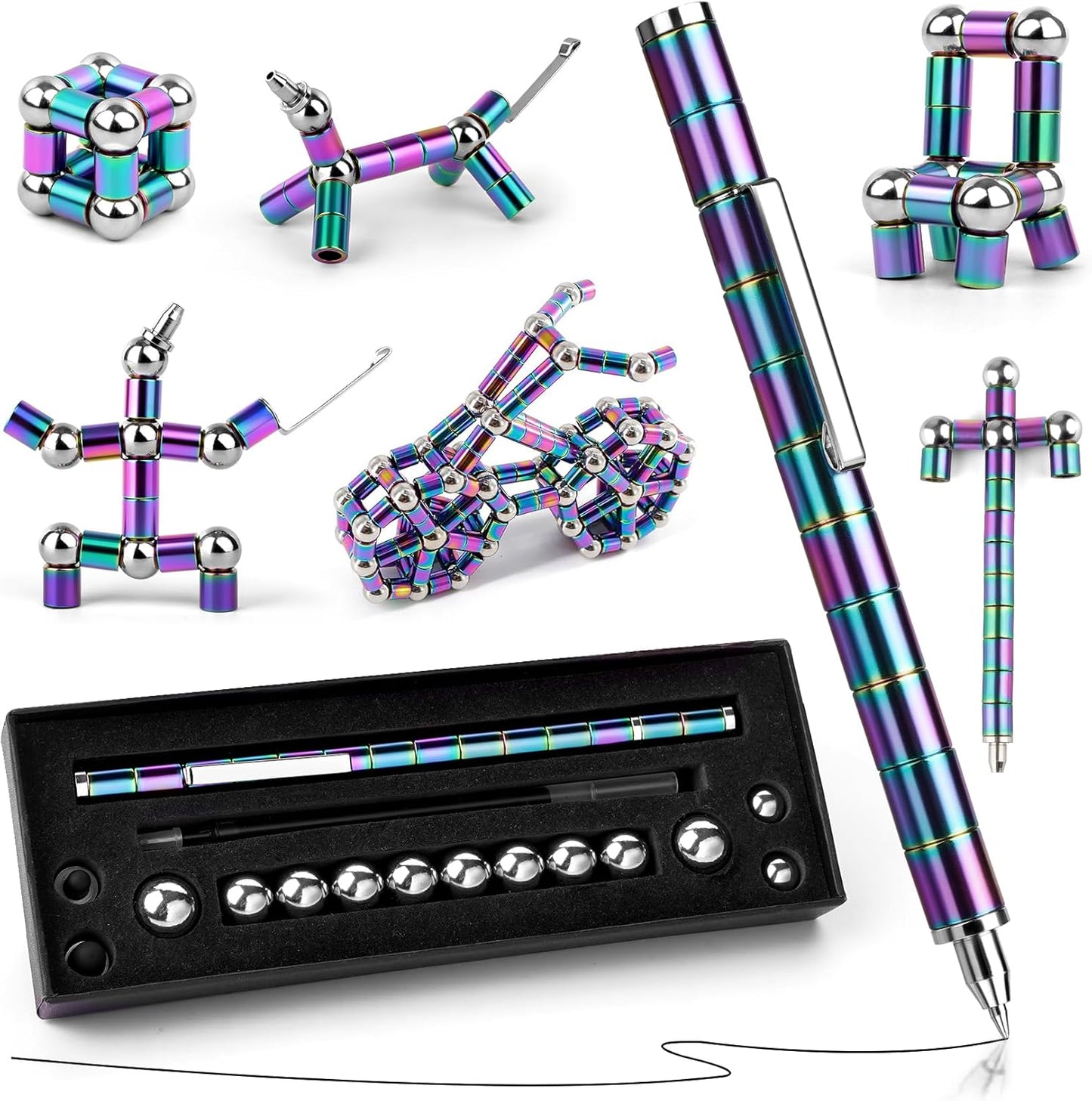 Magnetic Fidget Pen - Stress Relief Writing Tool and Decompression Toy, Ideal Gift for Teens and Family