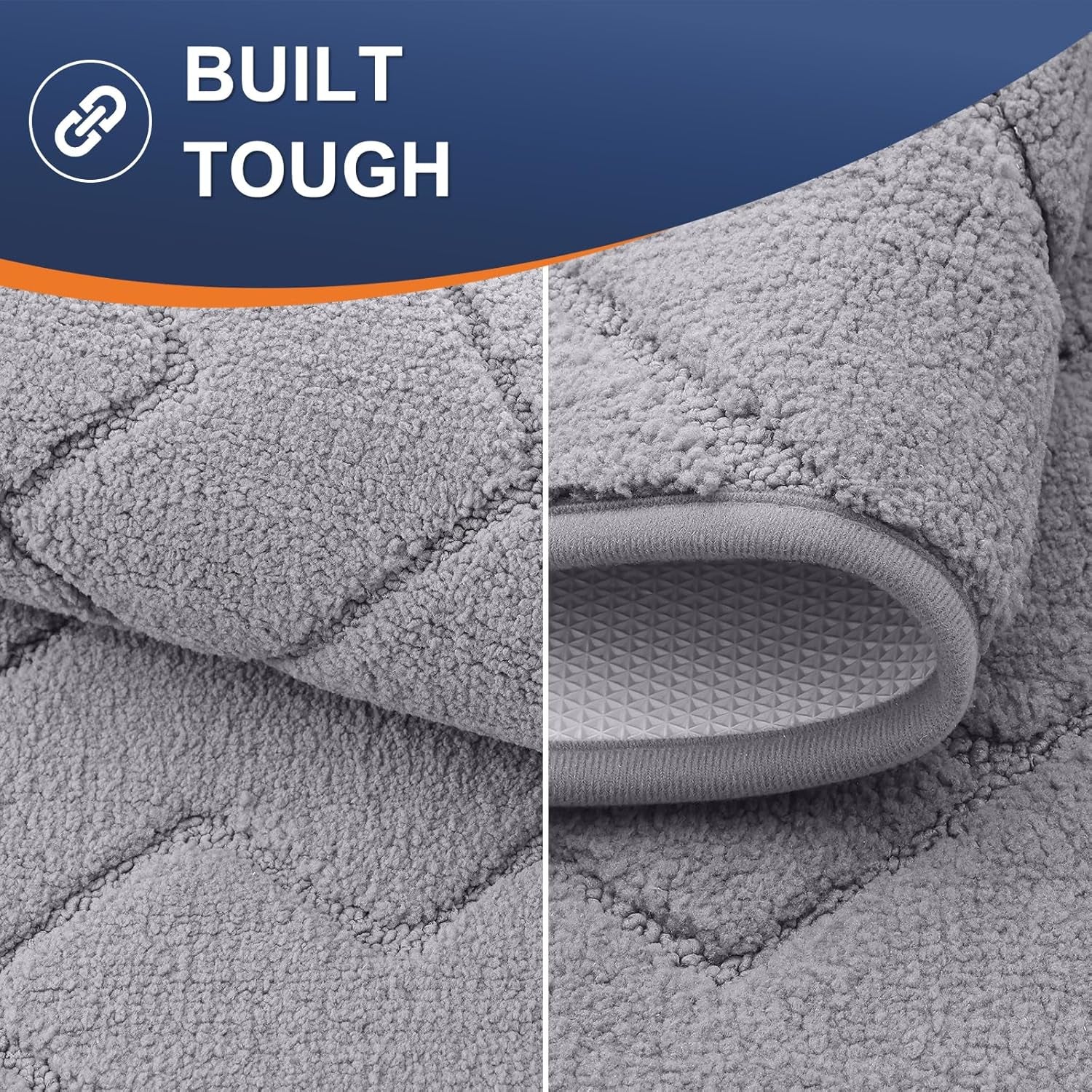 Indoor Door Mat, 32X20, Dirt Resistant and Absorbent, Sturdy Non-Slip Rubber Backing, Easy to Clean, Washable Low-Profile Doormat for Entryway, Medium Gray