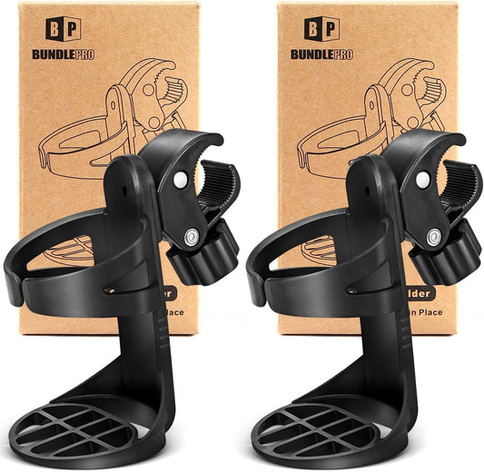 Pack of 2 Stroller Cup Holder, Universal Drink Bottle Holders for Trolleys,Wheelchair, Walker,Bicycle,Bike